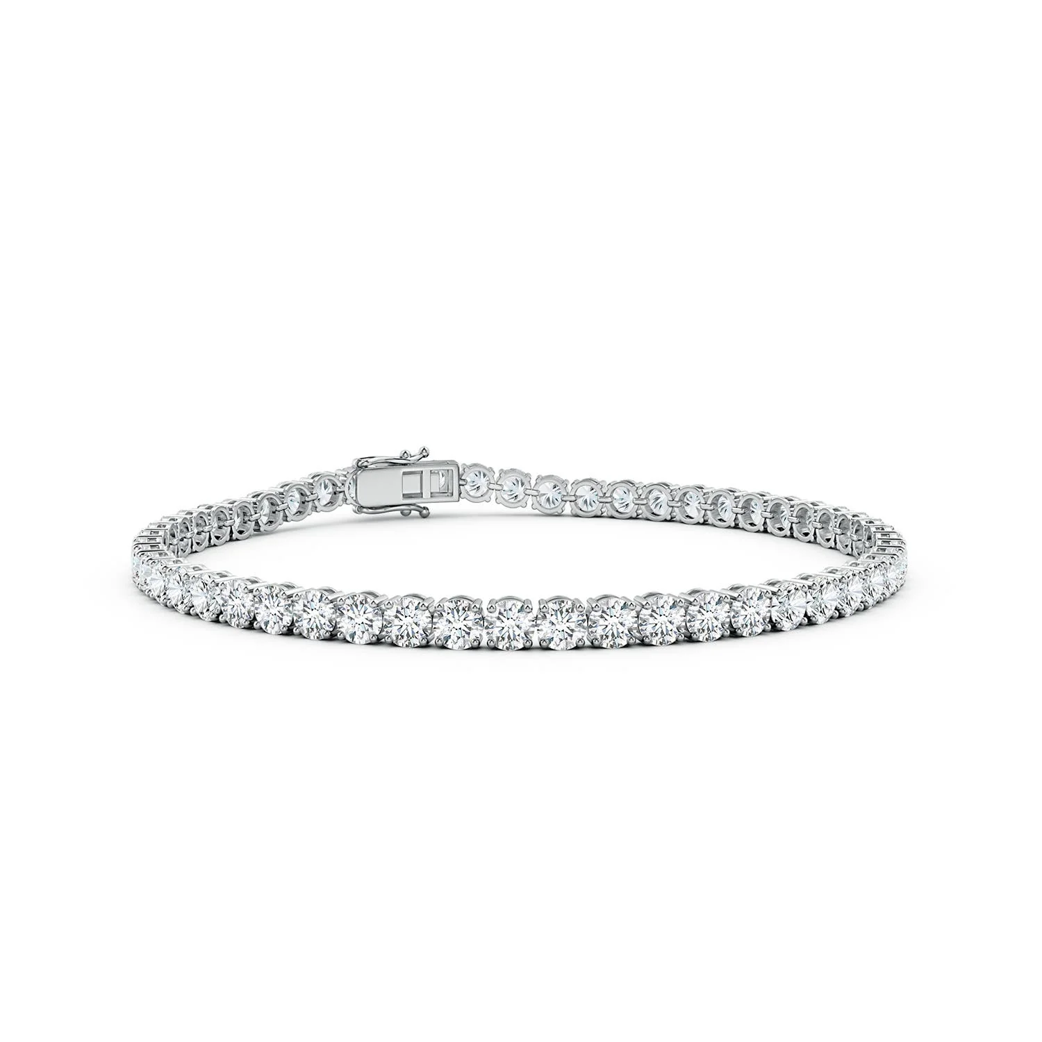 2.0 CTW Bezel-Set Round Lab-Grown Fancy Intense Blue Diamond Chain Bracelet in 18K Rose Gold - Image 9