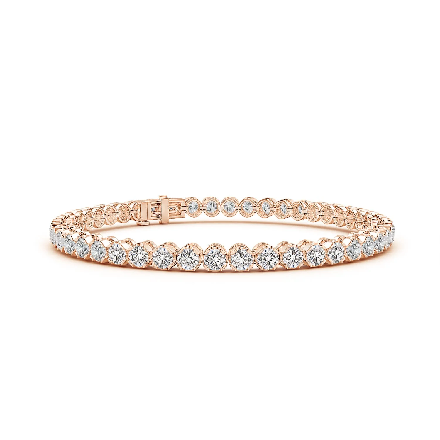 9.84 CTW Lab-Grown Sapphire and Lab Diamond Tennis Bolo Bracelet in 14K Rose Gold - Image 8