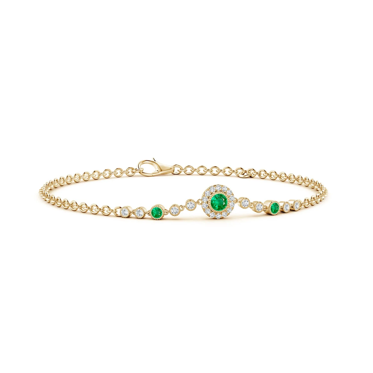 0.49 CTW Vintage Style Bezel-Set Lab-Grown Fancy Intense Yellow and White Diamond Bracelet in 18K White Gold - Image 6