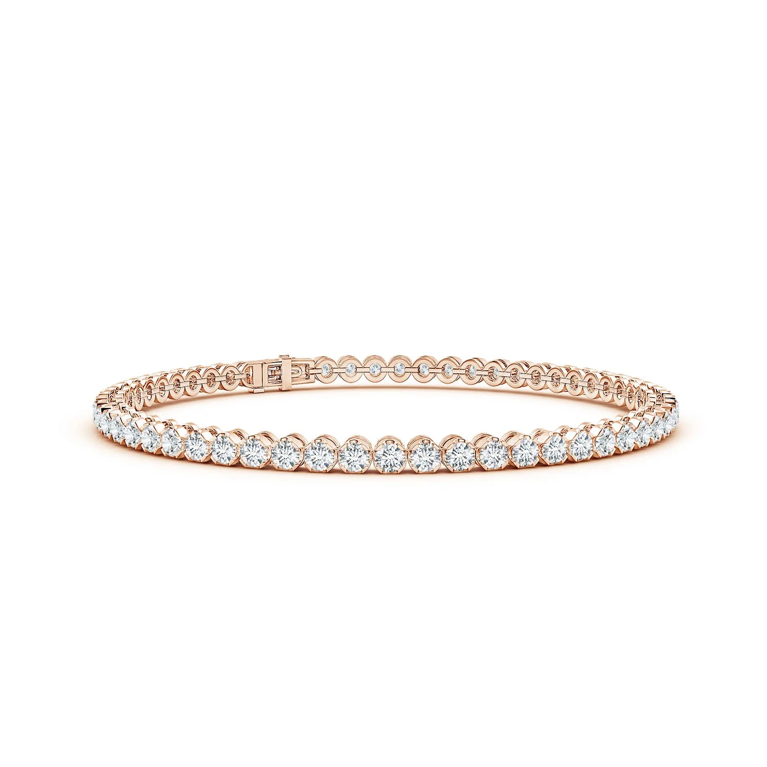 5.57 CTW Round Lab-Grown Diamond Classic Tennis Bracelet in 14K White Gold - Image 4