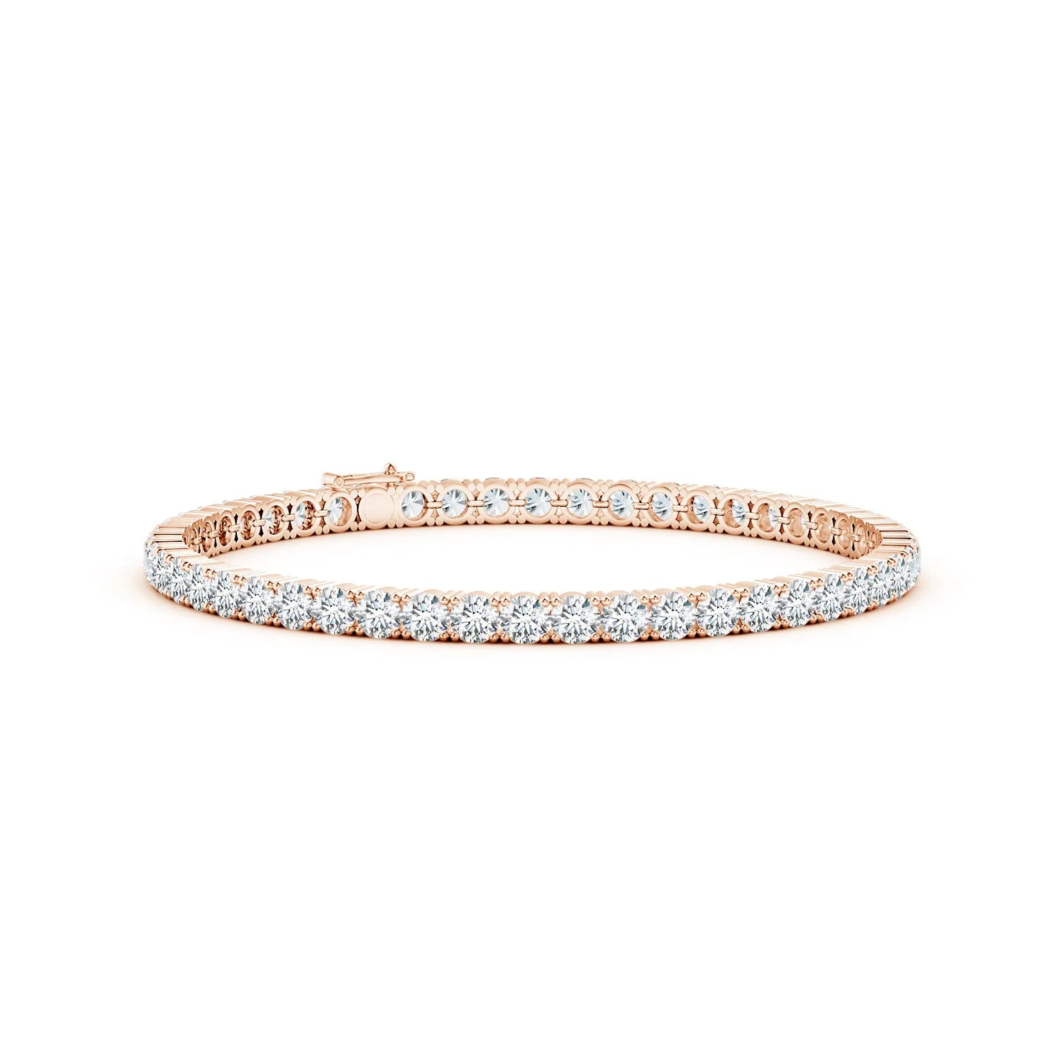 5.57 CTW Round Lab-Grown Diamond Classic Tennis Bracelet in 14K White Gold - Image 7