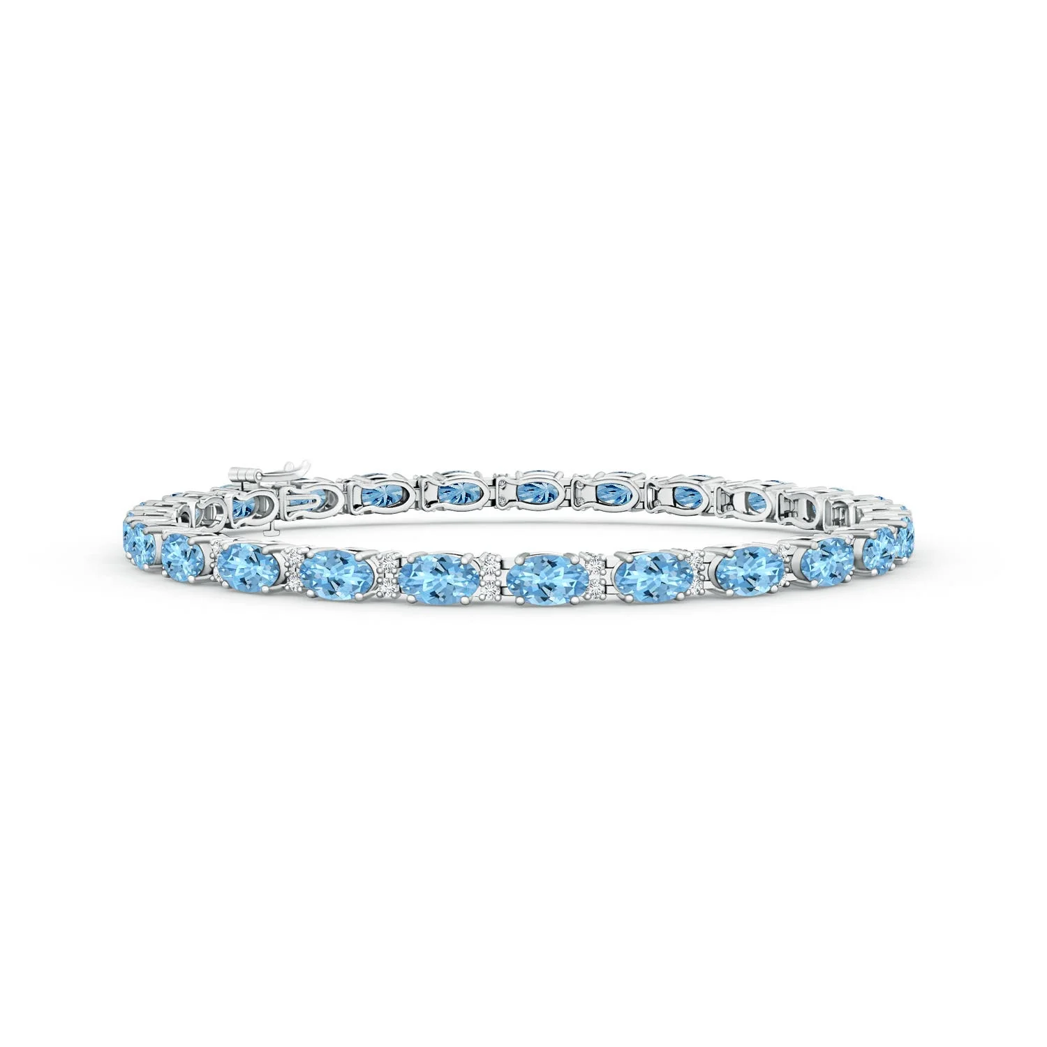 5.65 CTW Classic Oval Fancy Intense Yellow and White Diamond Tennis Bracelet in 14K White Gold - Image 10