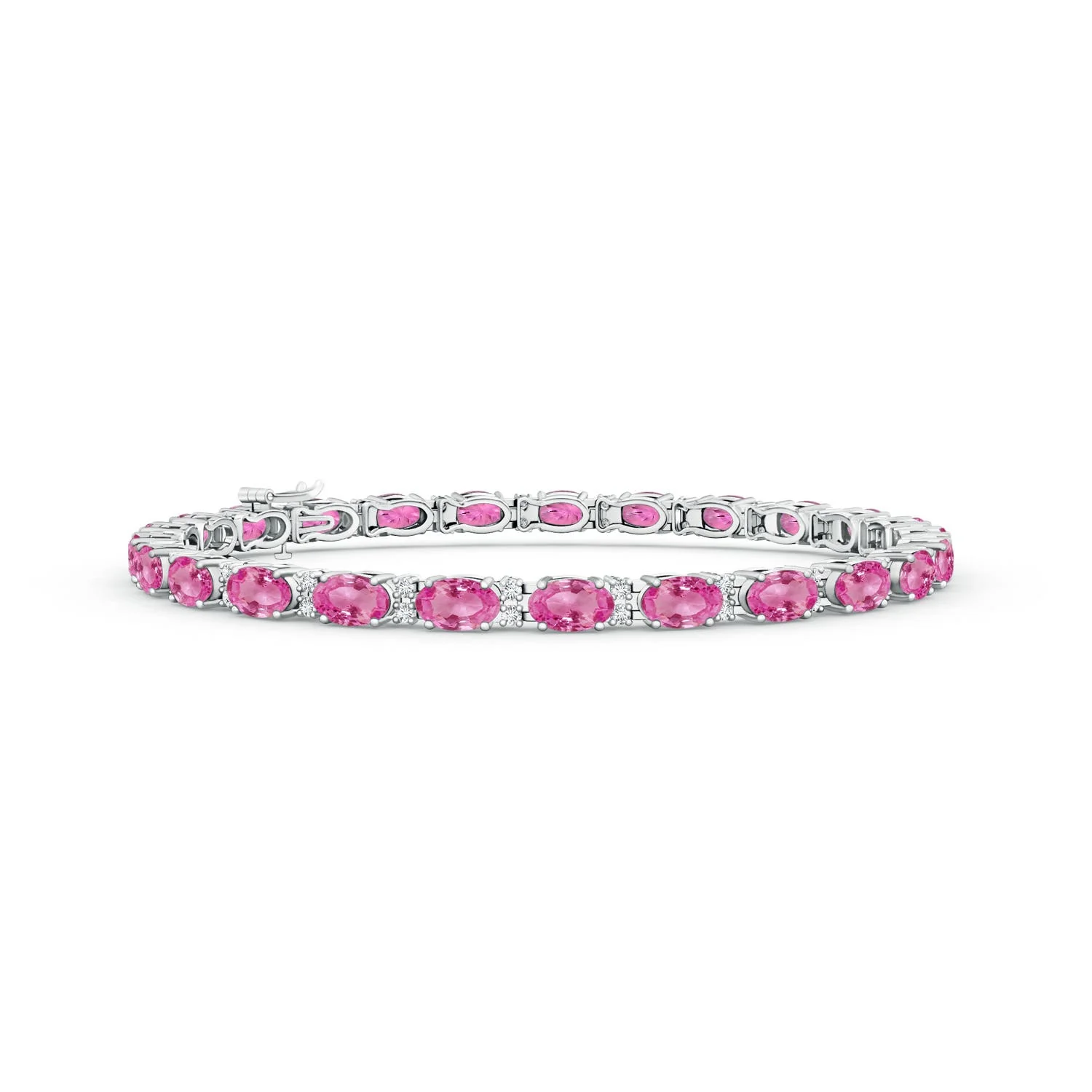 5.65 CTW Classic Oval Fancy Intense Yellow and White Diamond Tennis Bracelet in 14K White Gold - Image 8