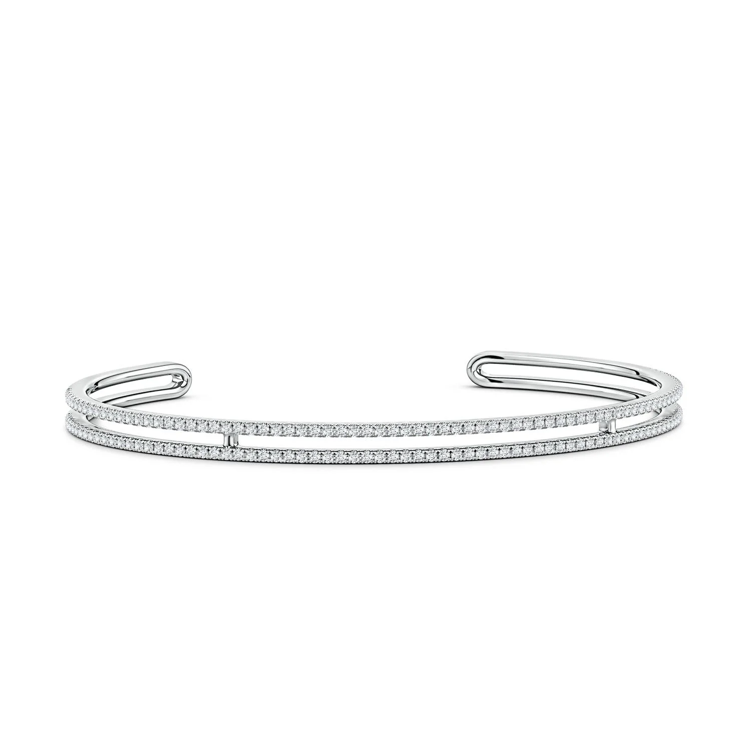 1.0 CTW Bezel-Set Diamond Curb Chain Link Bracelet in 14K White Gold