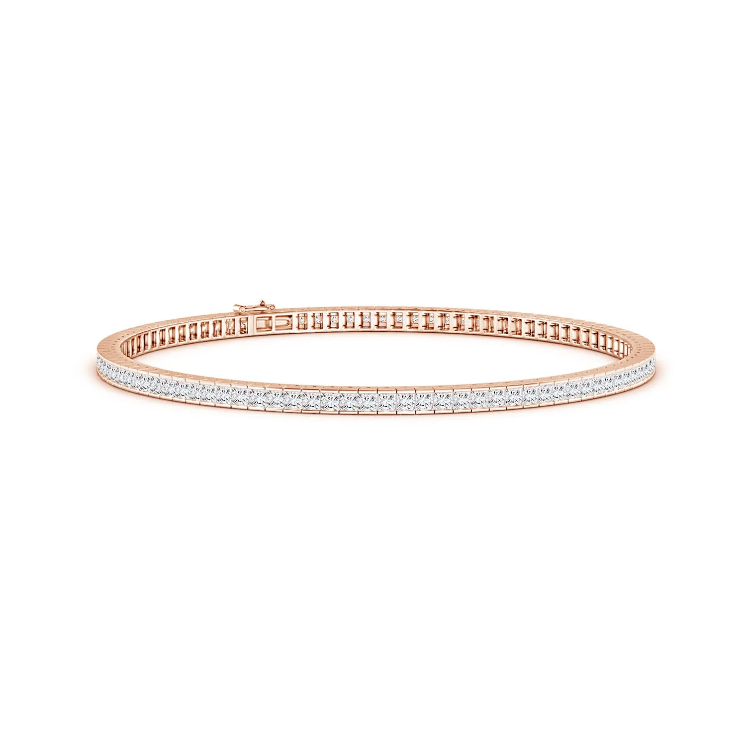 1.0 CTW Bezel-Set Diamond Curb Chain Link Bracelet in 14K White Gold - Image 6