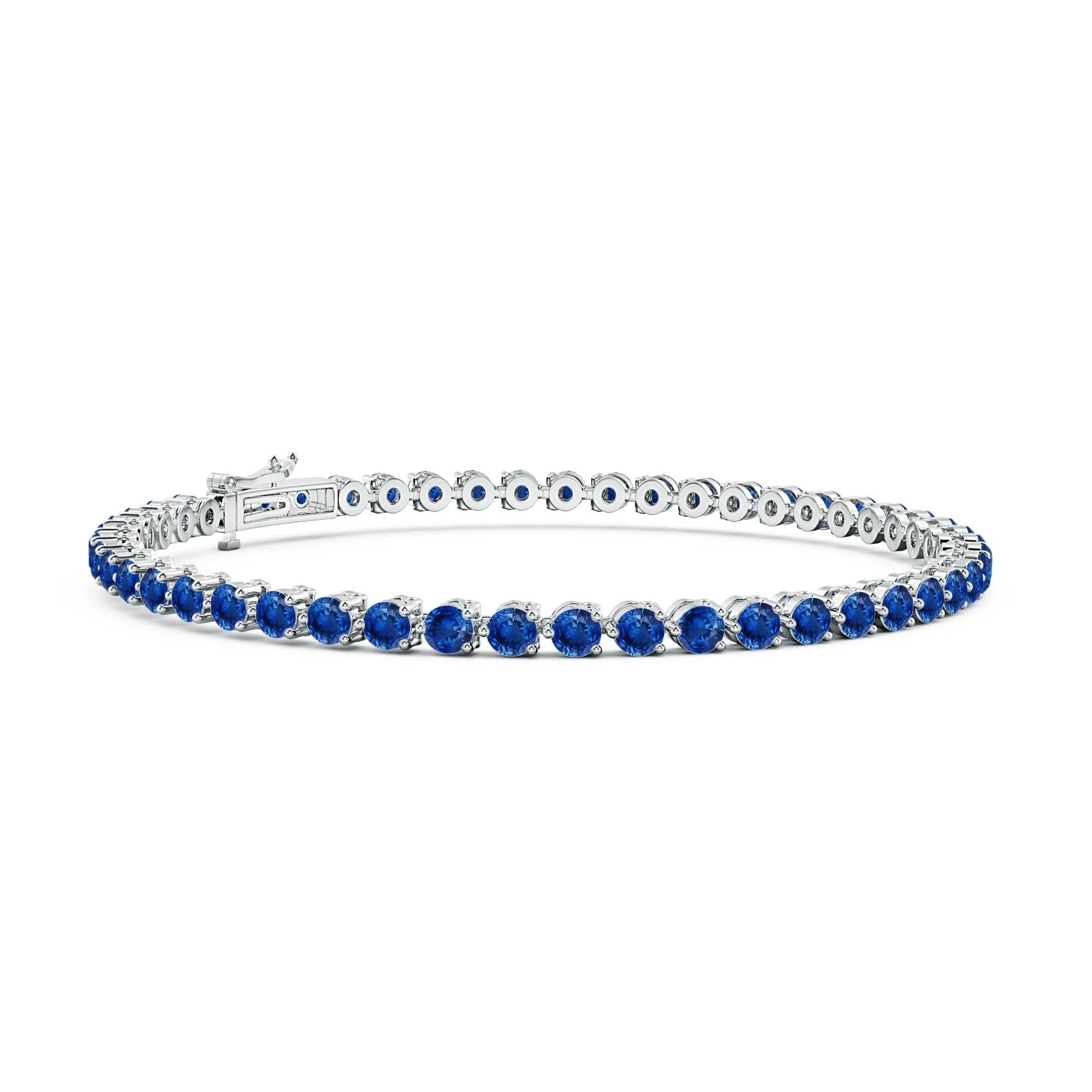 4.5 CTW Prong-Set Round Ruby Link Tennis Bracelet in 18K Yellow Gold - Image 8