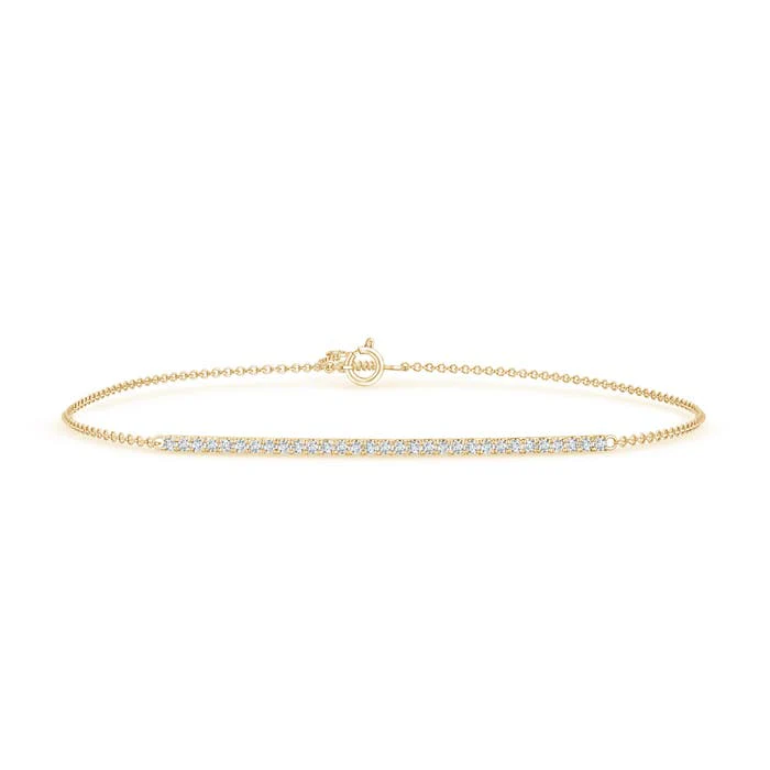 1.1 MM Enhanced Blue Diamond Bar Bracelet in 14K White Gold - Image 2