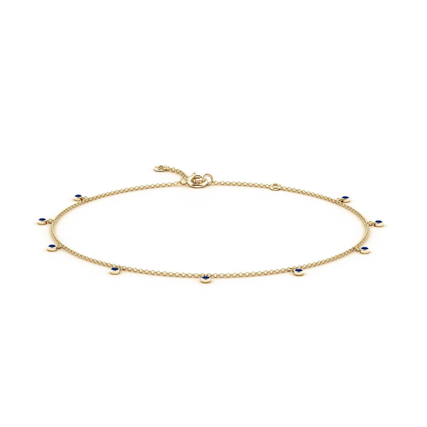 1.2 MM Blue Sapphire Bar Bracelet in 14K Yellow Gold - Image 10