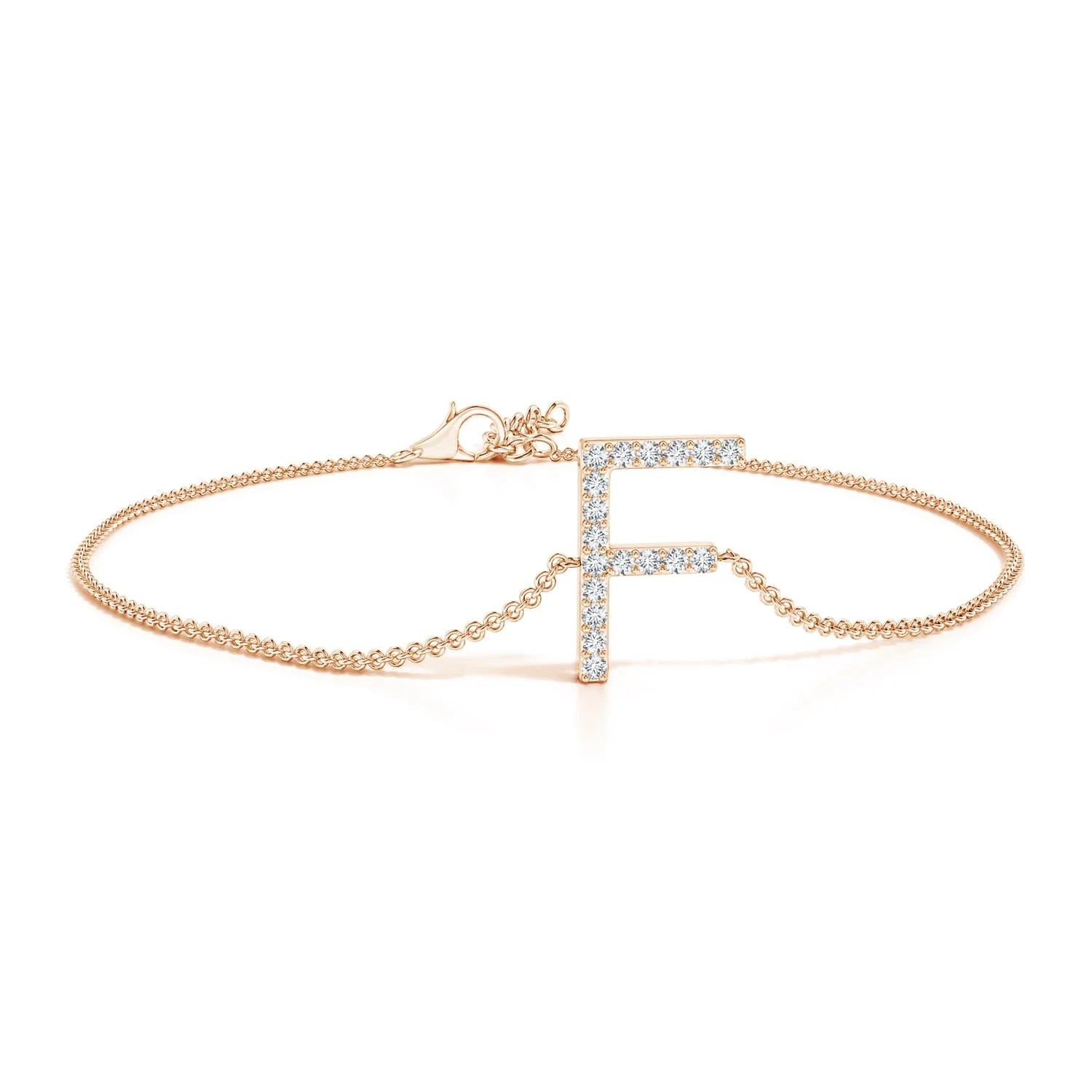 1.2 MM Prong-Set Diamond Capital "J" Initial Bracelet in 18K Yellow Gold - Image 6