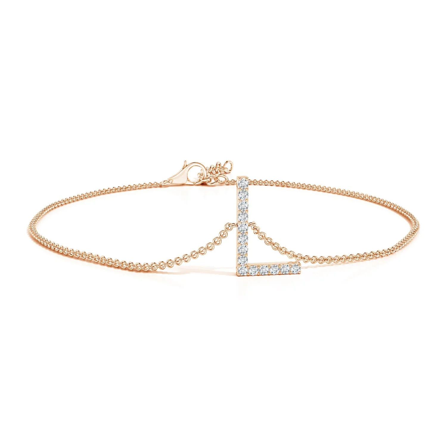 1.2 MM Prong-Set Diamond Capital "J" Initial Bracelet in 18K Yellow Gold - Image 8
