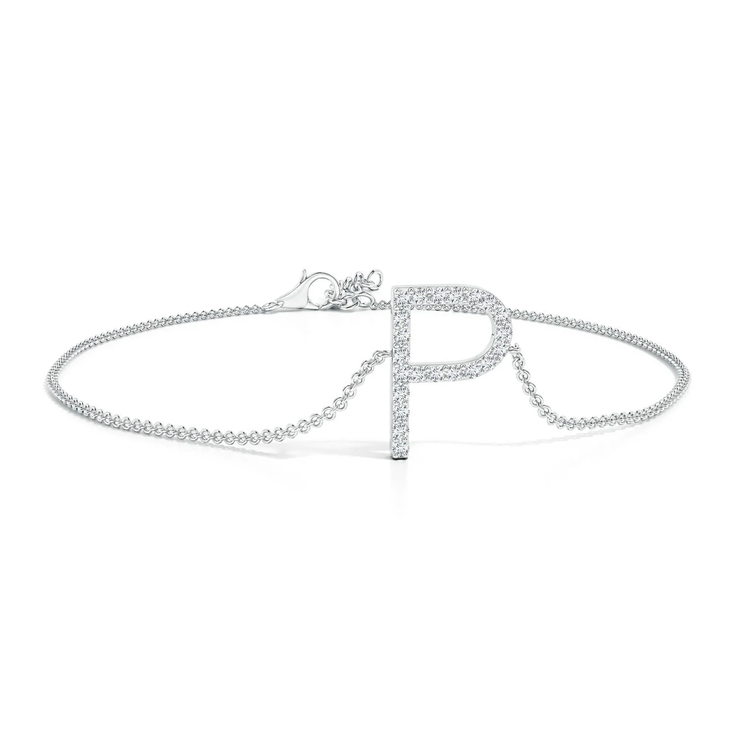 1.2 MM Prong-Set Diamond Capital "S" Initial Bracelet in 18K Yellow Gold - Image 2