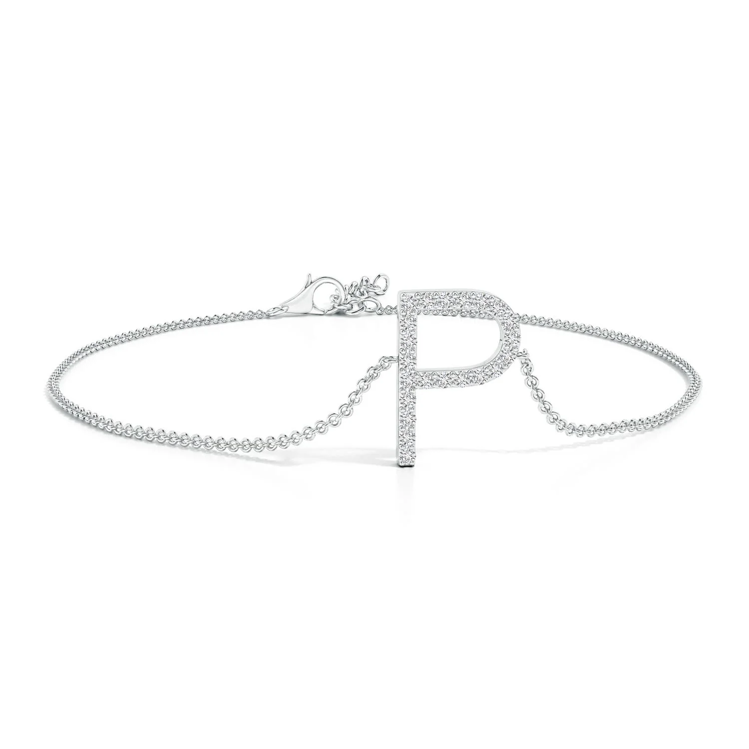 1.3 MM Prong-Set Diamond Capital "Y" Initial Bracelet in 18K White Gold - Image 5
