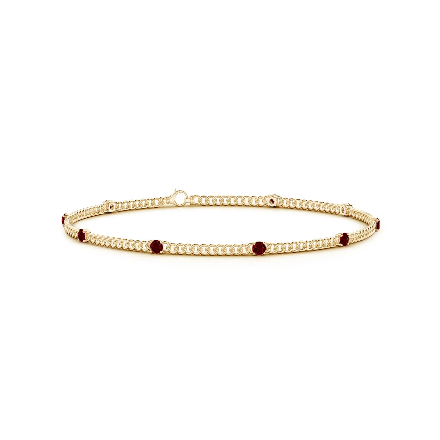1.8 CTW Nature Inspired Round Ruby Tree Branch Bracelet in 14K Yellow Gold - Image 5