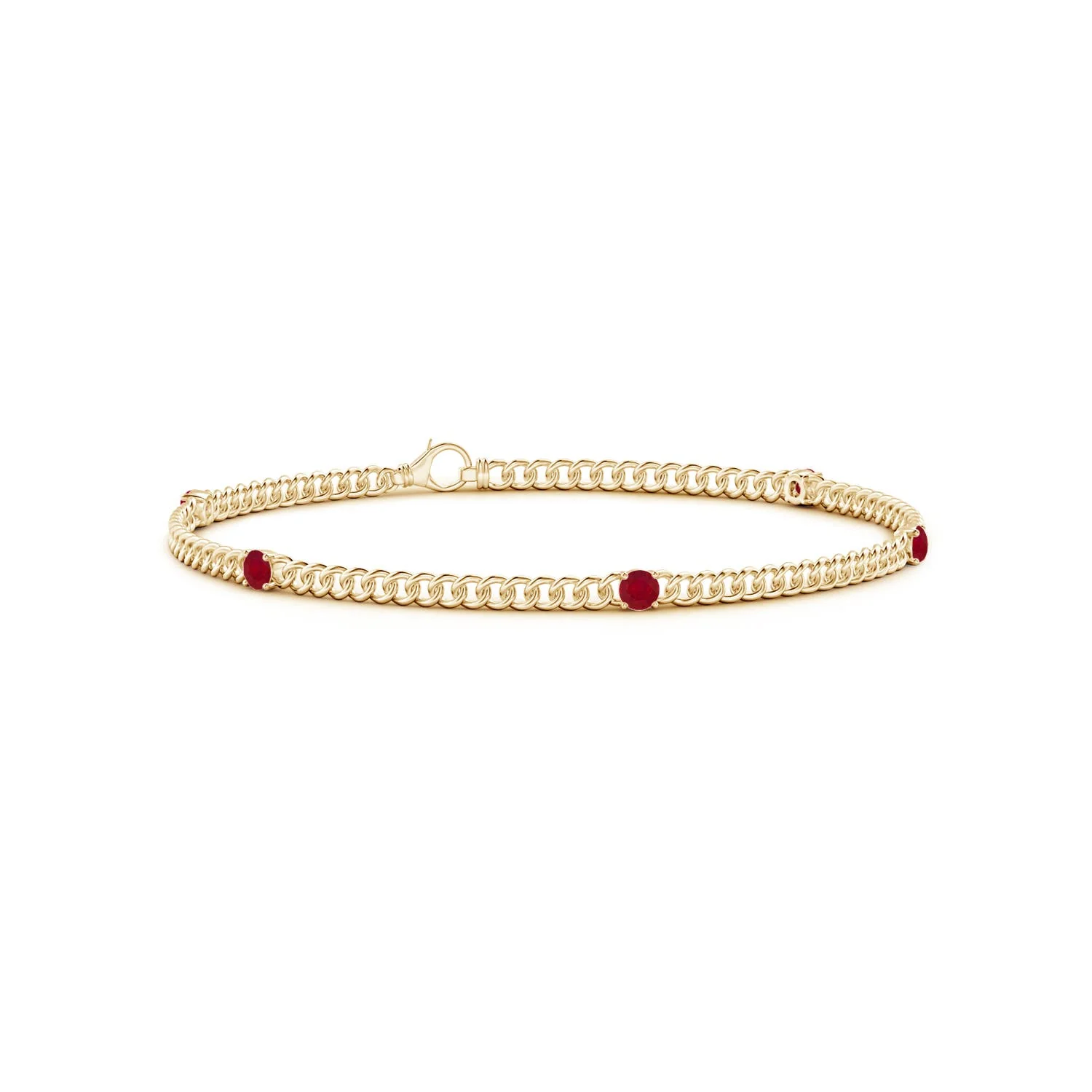1.8 CTW Nature Inspired Round Ruby Tree Branch Bracelet in 14K Yellow Gold - Image 9