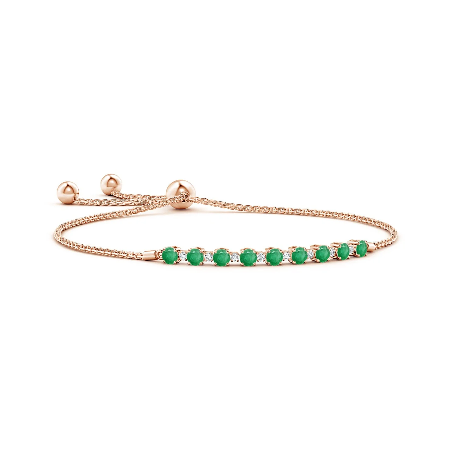 0.45 CTW Nature Inspired Round Tsavorite Tree Branch Bracelet in 14K White Gold - Image 6