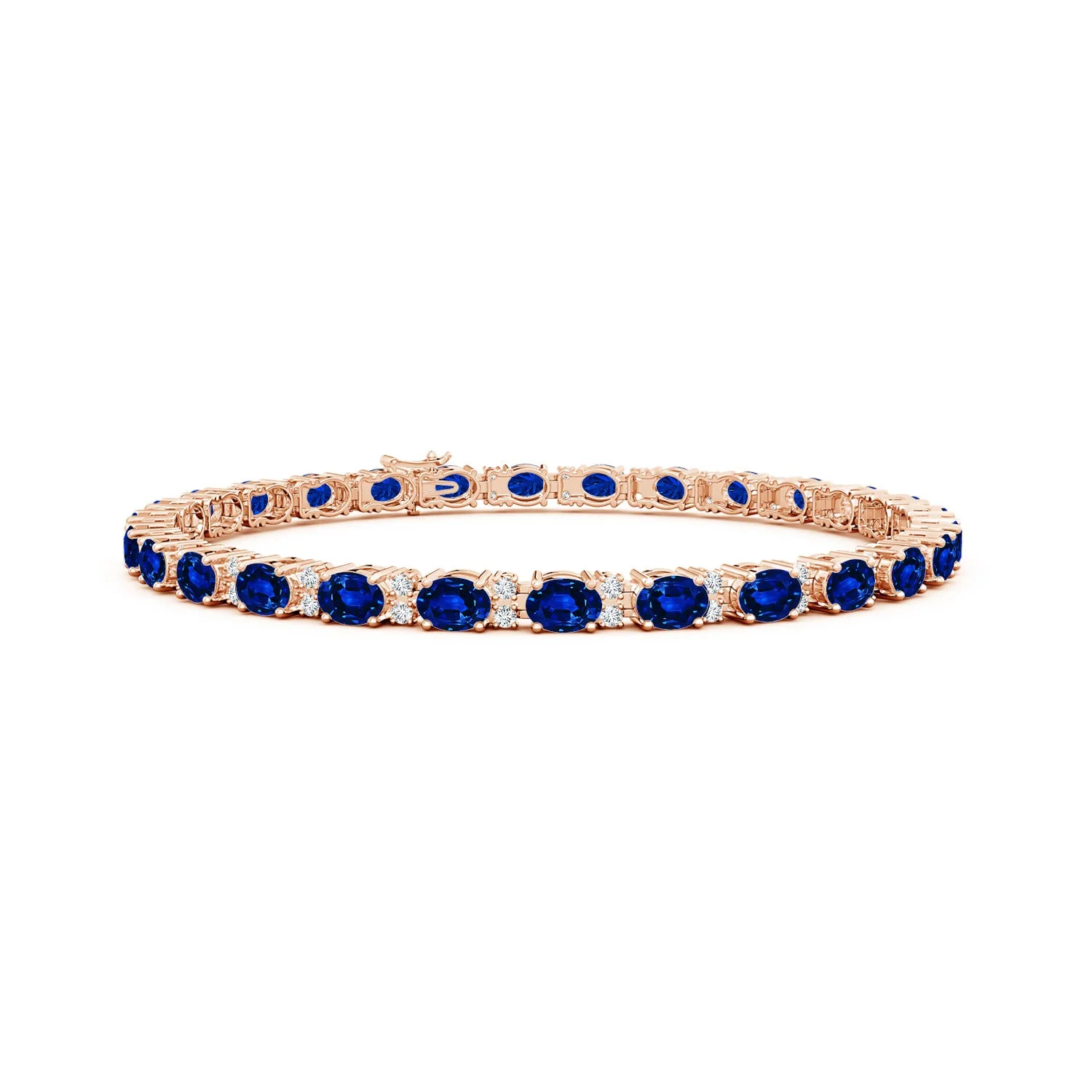 3.0 CTW Pear and Marquise Sapphire Olive Branch Bracelet in 14K Yellow Gold - Image 10