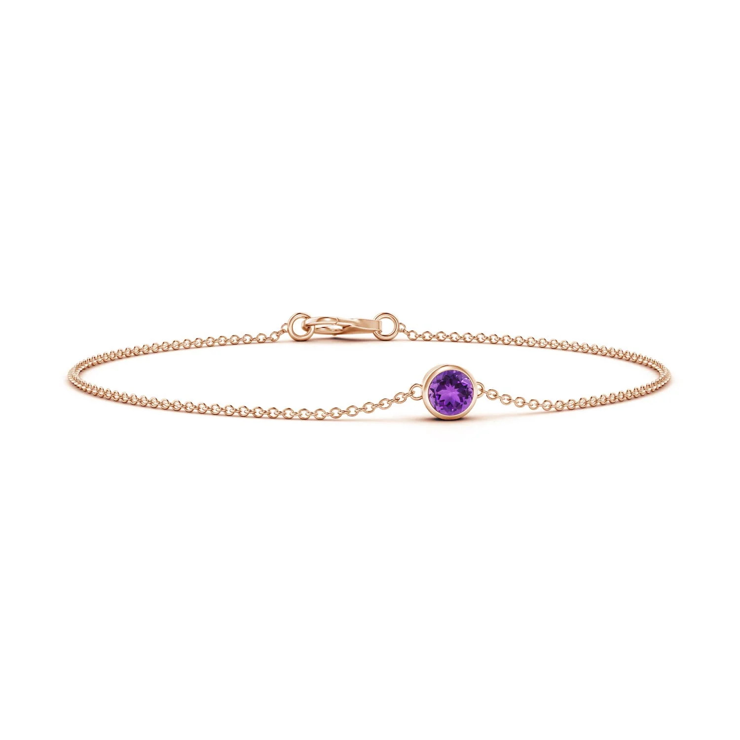 3.75 CTW Bezel-Set Round Blue Sapphire Chain Bracelet in 14K Yellow Gold - Image 6