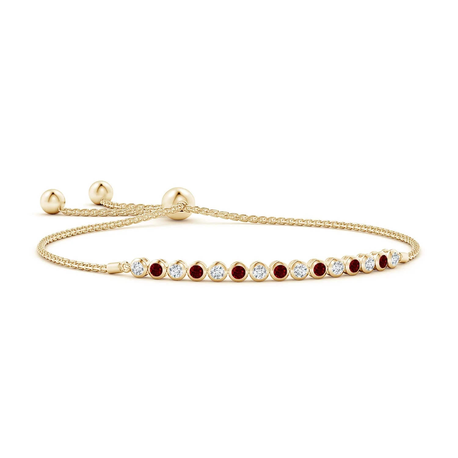 2.19 CTW Oval Emerald and Diamond Chain Link Bolo Bracelet in 14K Rose Gold - Image 2