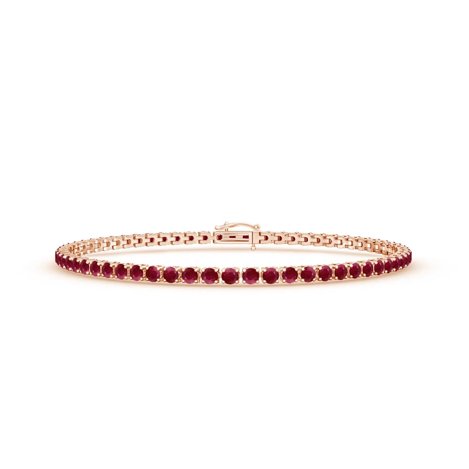 1.89 CTW Bezel-Set Ruby and Diamond Tennis Bolo Bracelet in 14K White Gold - Image 3