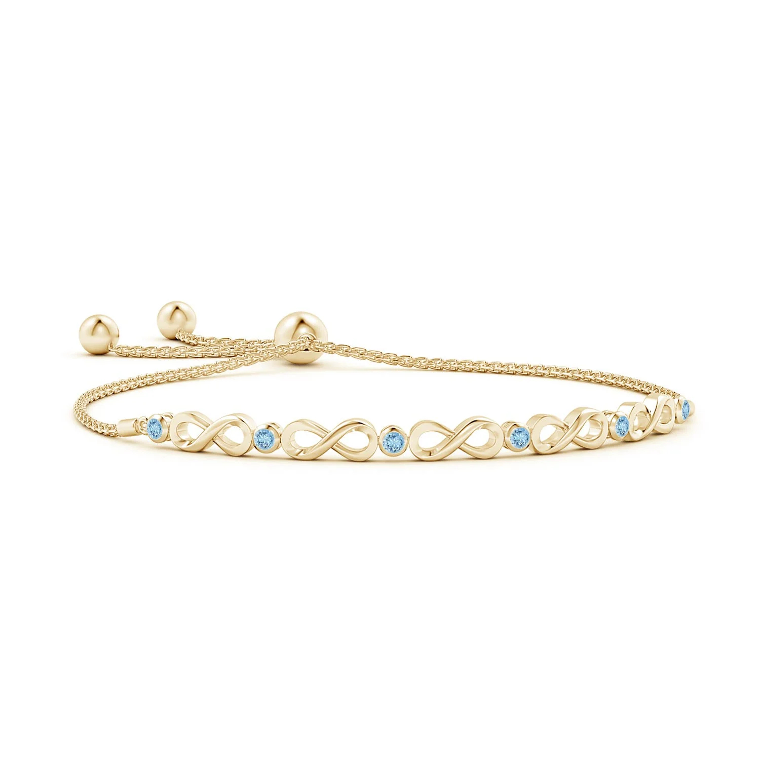 0.48 CTW Bezel-Set Garnet Infinity Bolo Bracelet in 14K Yellow Gold - Image 7
