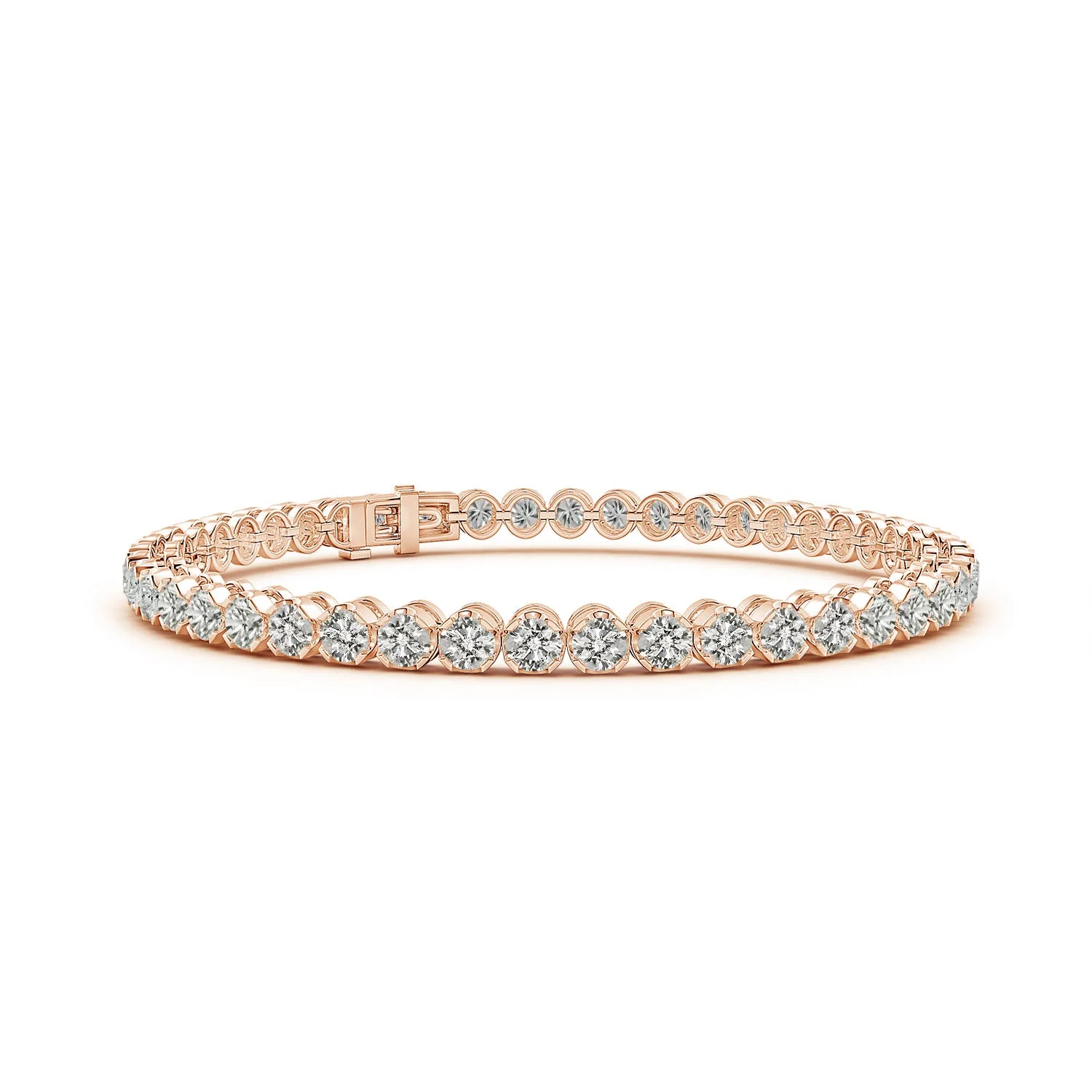 6.21 CTW Oval Pink Tourmaline Swirl Bracelet with Bezel Diamonds in 18K Yellow Gold - Image 6