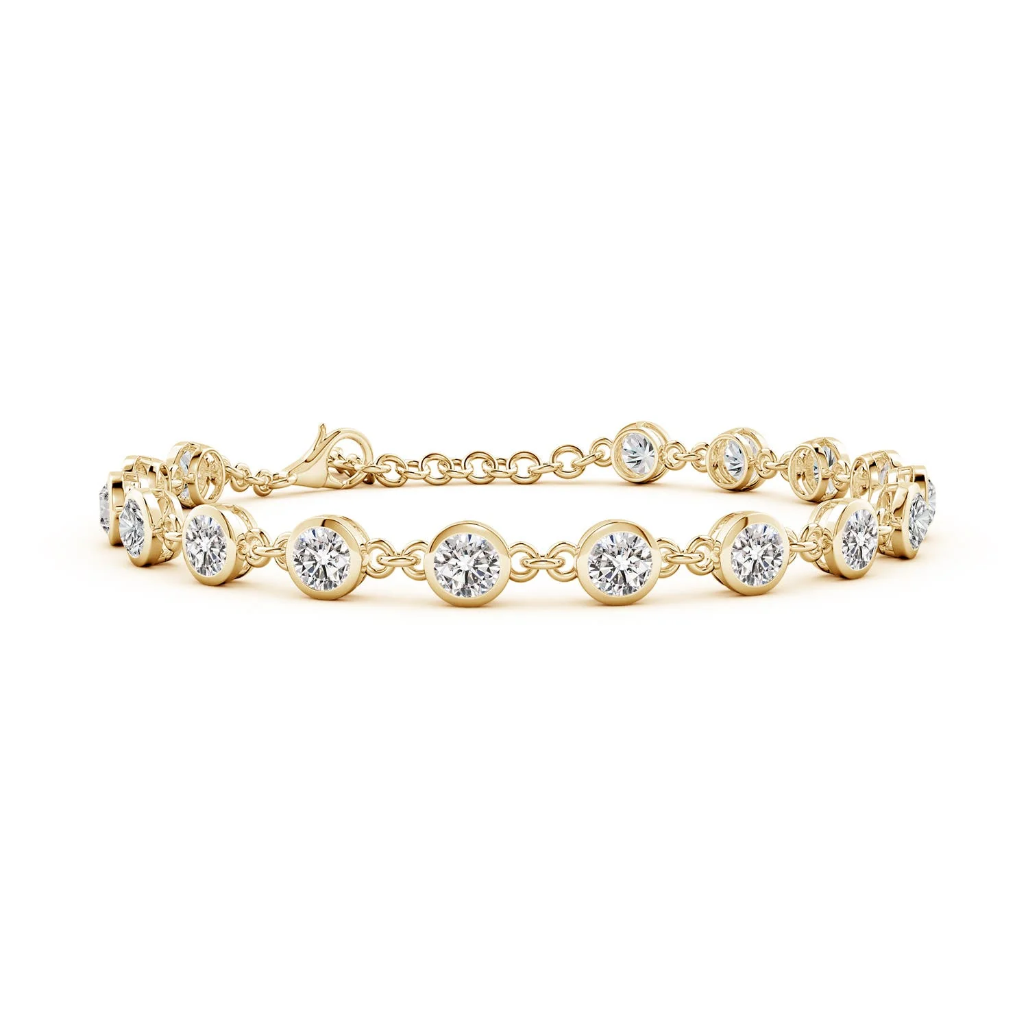 11.79 CTW Classic Emerald-Cut Aquamarine Bracelet with Diamonds in 18K Yellow Gold - Image 6