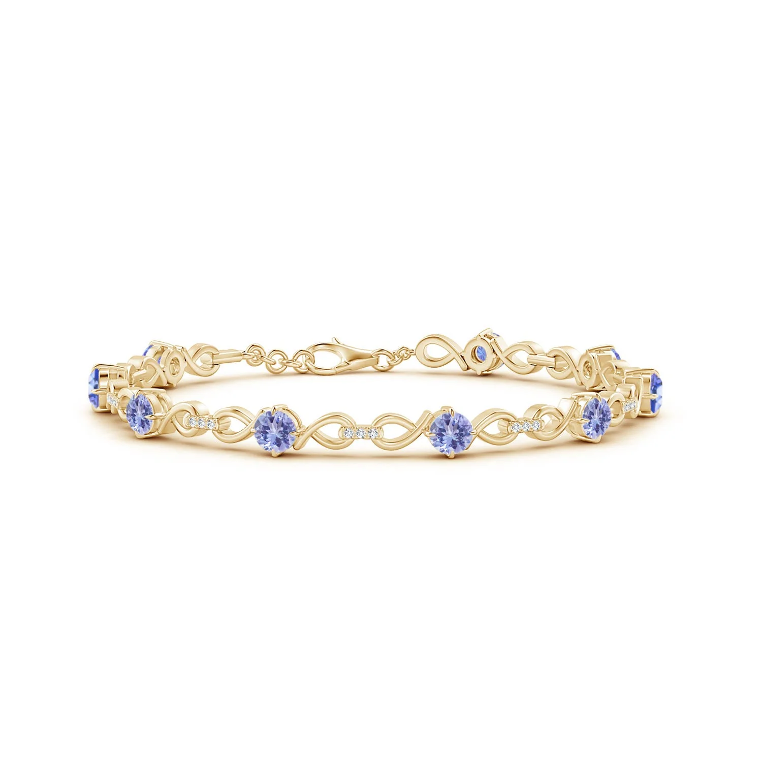 1.75 CTW Opal and Diamond Infinity Link Bracelet in 14K Yellow Gold - Image 10