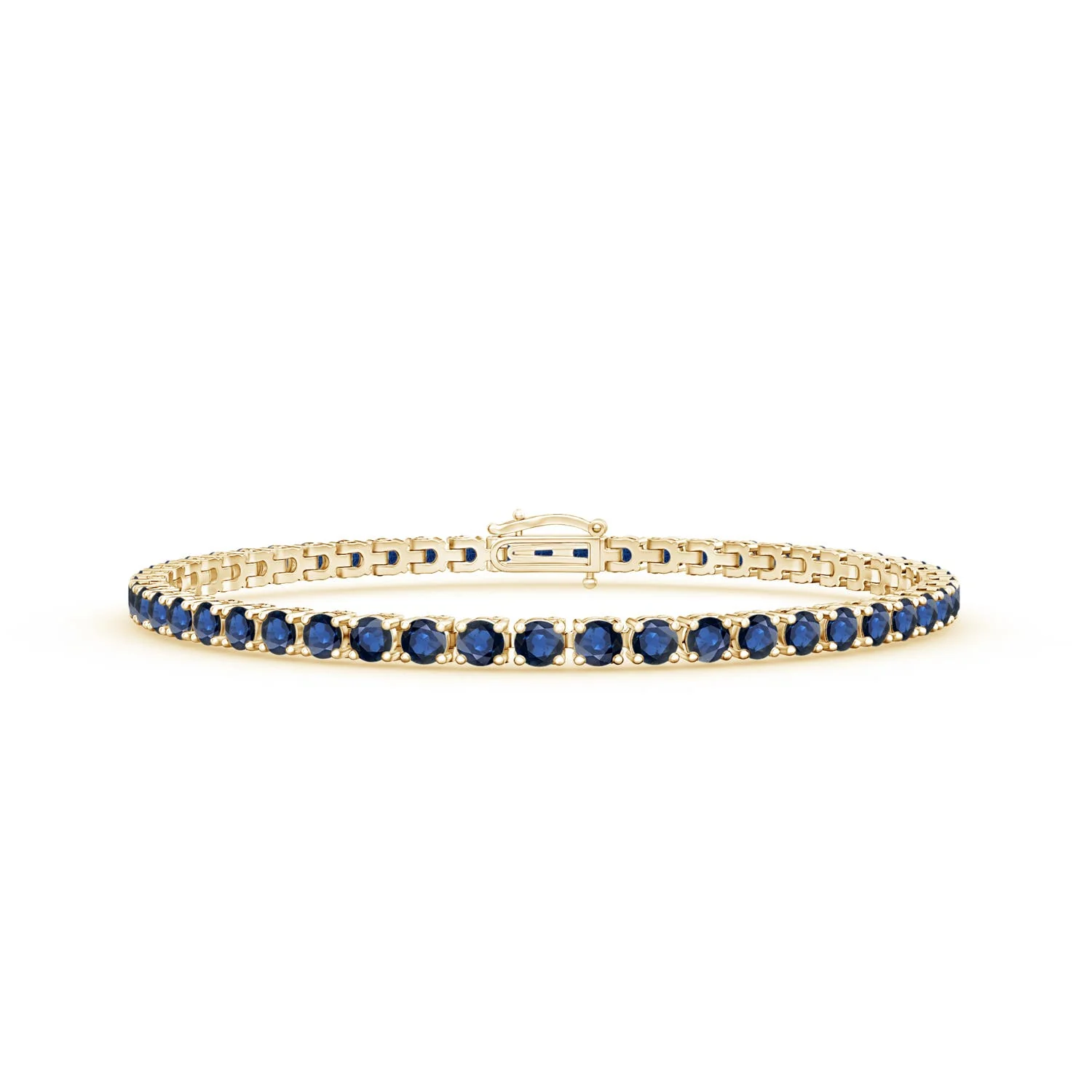 3.45 CTW Sapphire and Diamond Infinity Link Bracelet in 18K Yellow Gold - Image 9