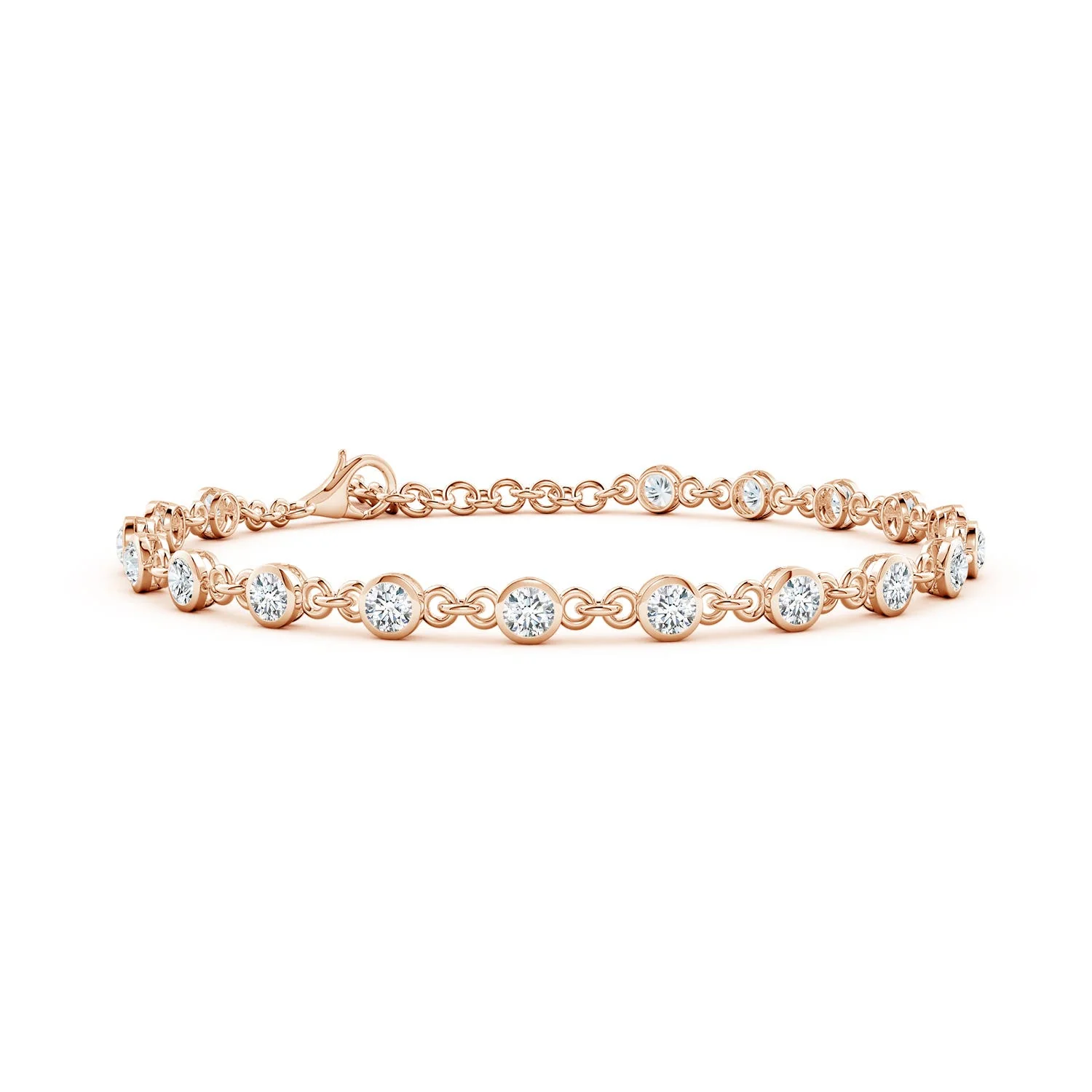 11.22 CTW Oval London Blue Topaz Tennis Bracelet with Gypsy Diamonds in 14K White Gold - Image 7