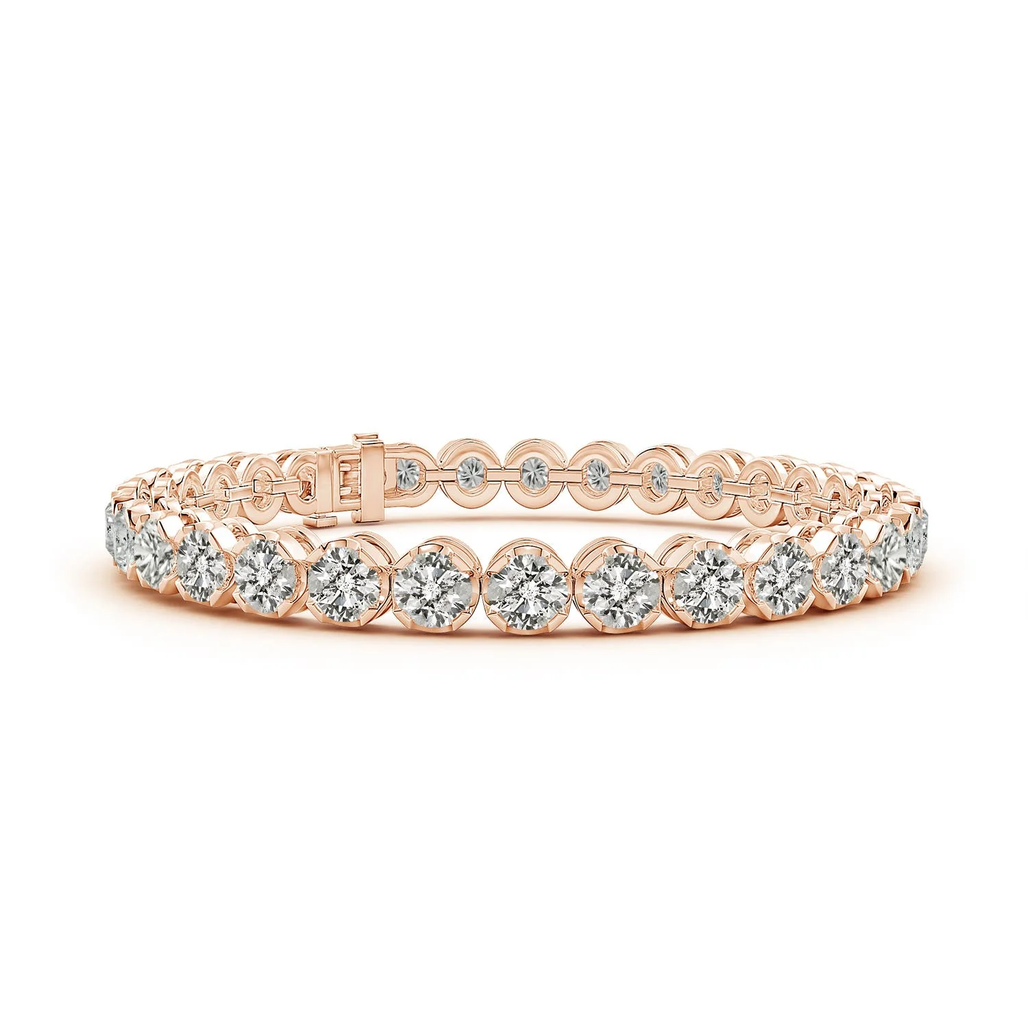 12.42 CTW Oval Sapphire Tennis Bracelet with Gypsy Diamonds in 18K Yellow Gold - Image 6