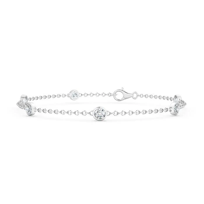 1.8 CTW Bezel-Set Sapphire Station Adjustable Ankle Bracelet in 14K Yellow Gold - Image 10