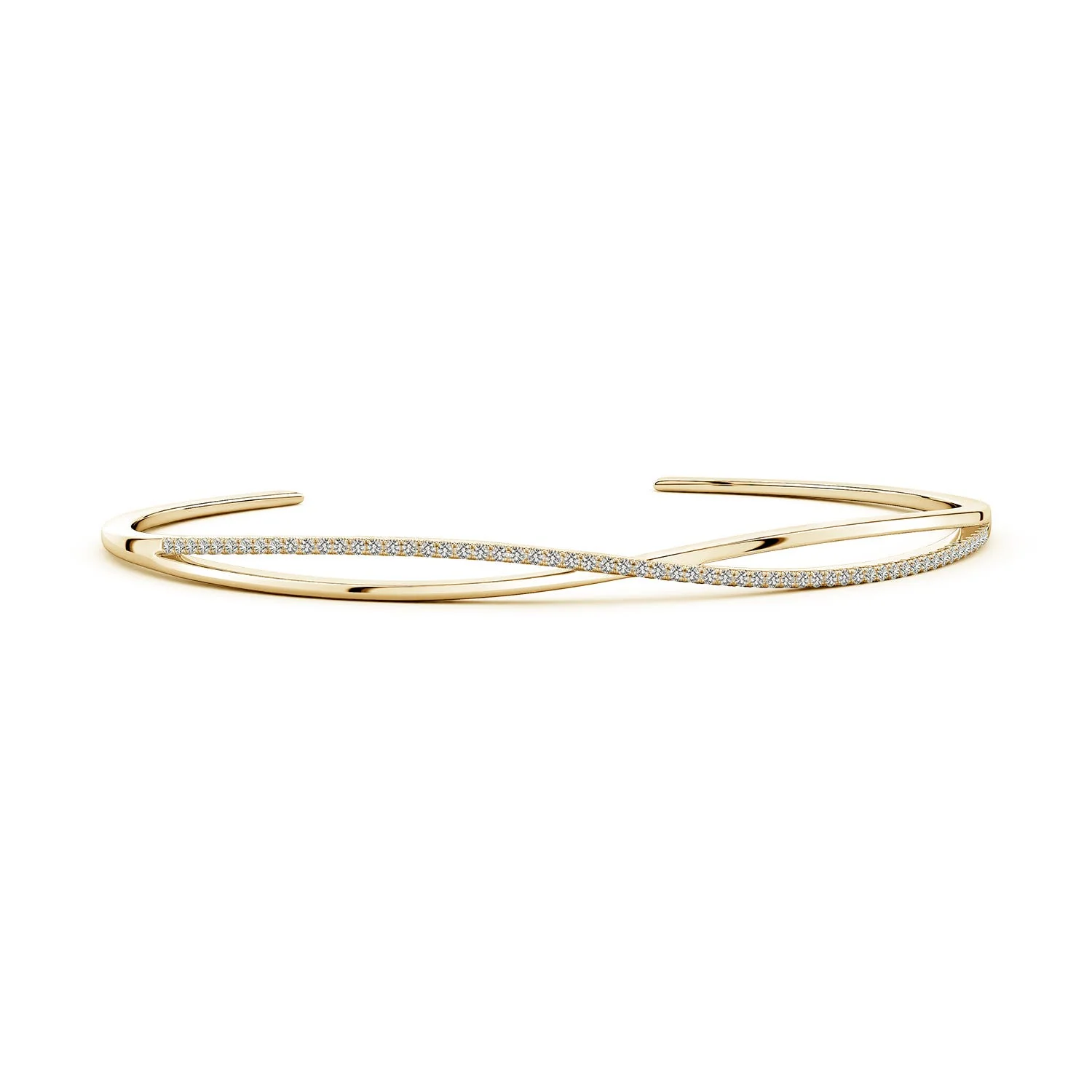 1.26 CTW Prong-Set Round Diamond Zig-Zag Tennis Bracelet in 18K Yellow Gold - Image 2