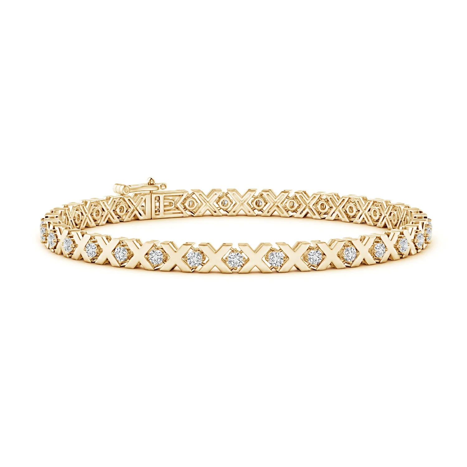 1.15 CTW Bezel-Set Diamond and Bar Bracelet in 14K Yellow Gold - Image 7