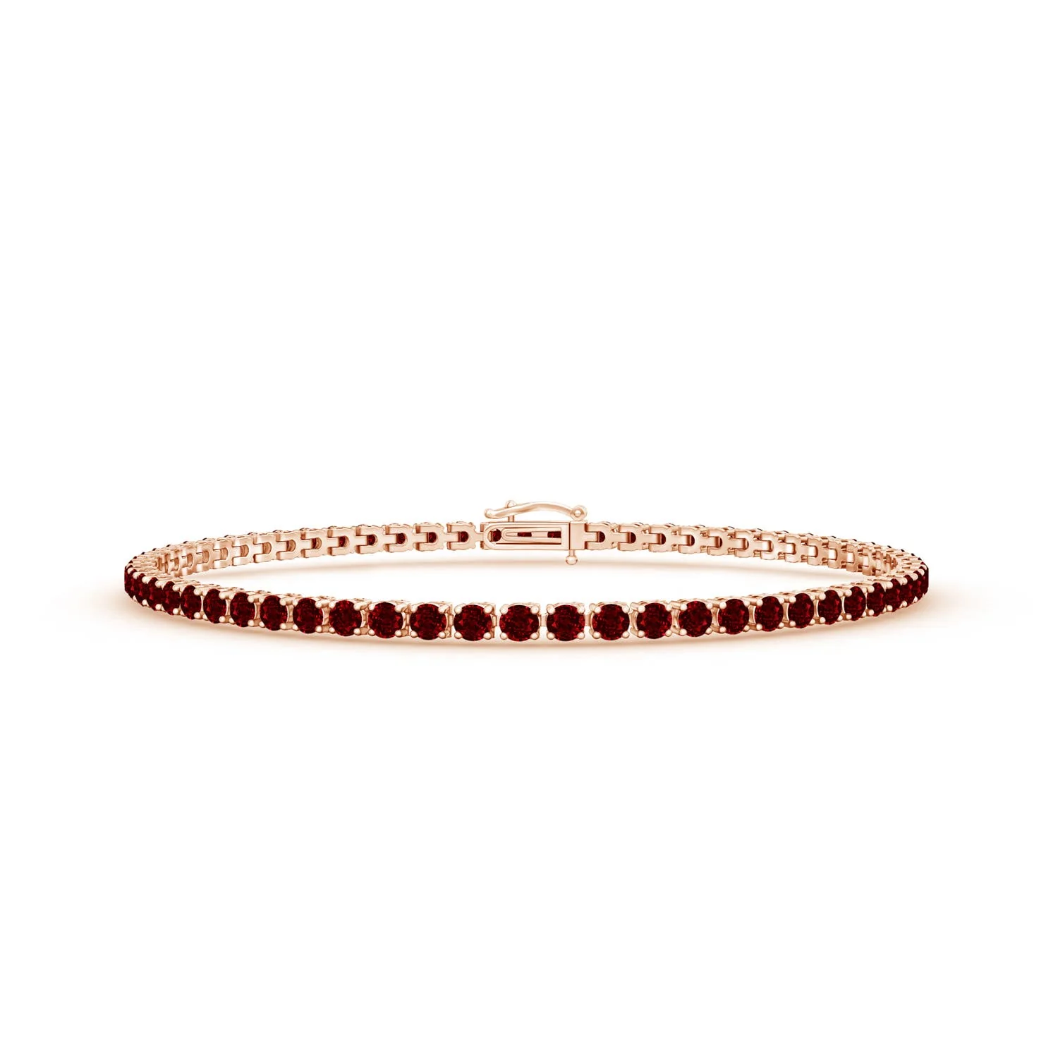 1.0 CTW Horizontally Set Emerald-Cut Ruby Bolo Bracelet in 14K Rose Gold - Image 7