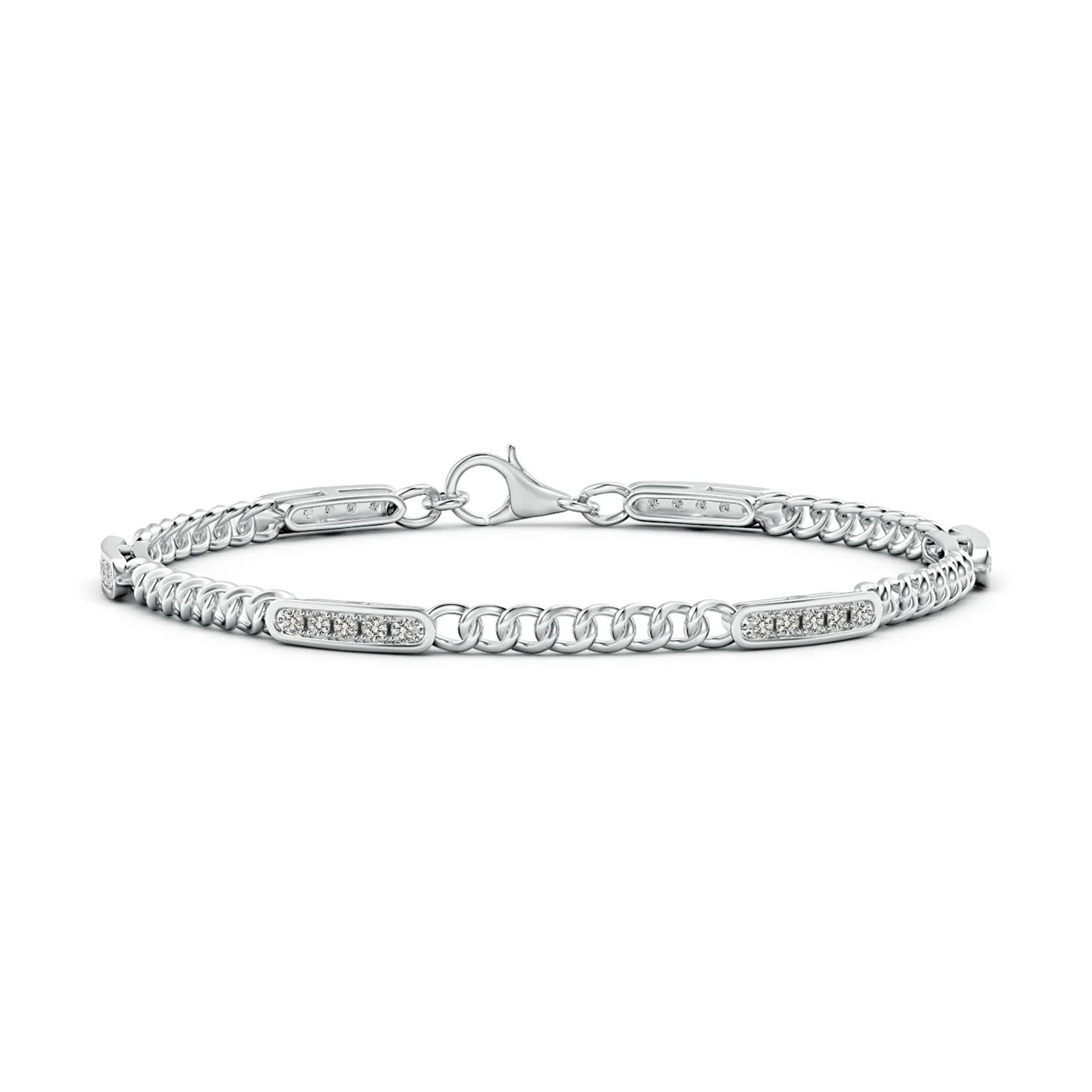 1.15 MM Round Diamond 'X' Motif Stackable Bracelet in 18K White Gold - Image 10