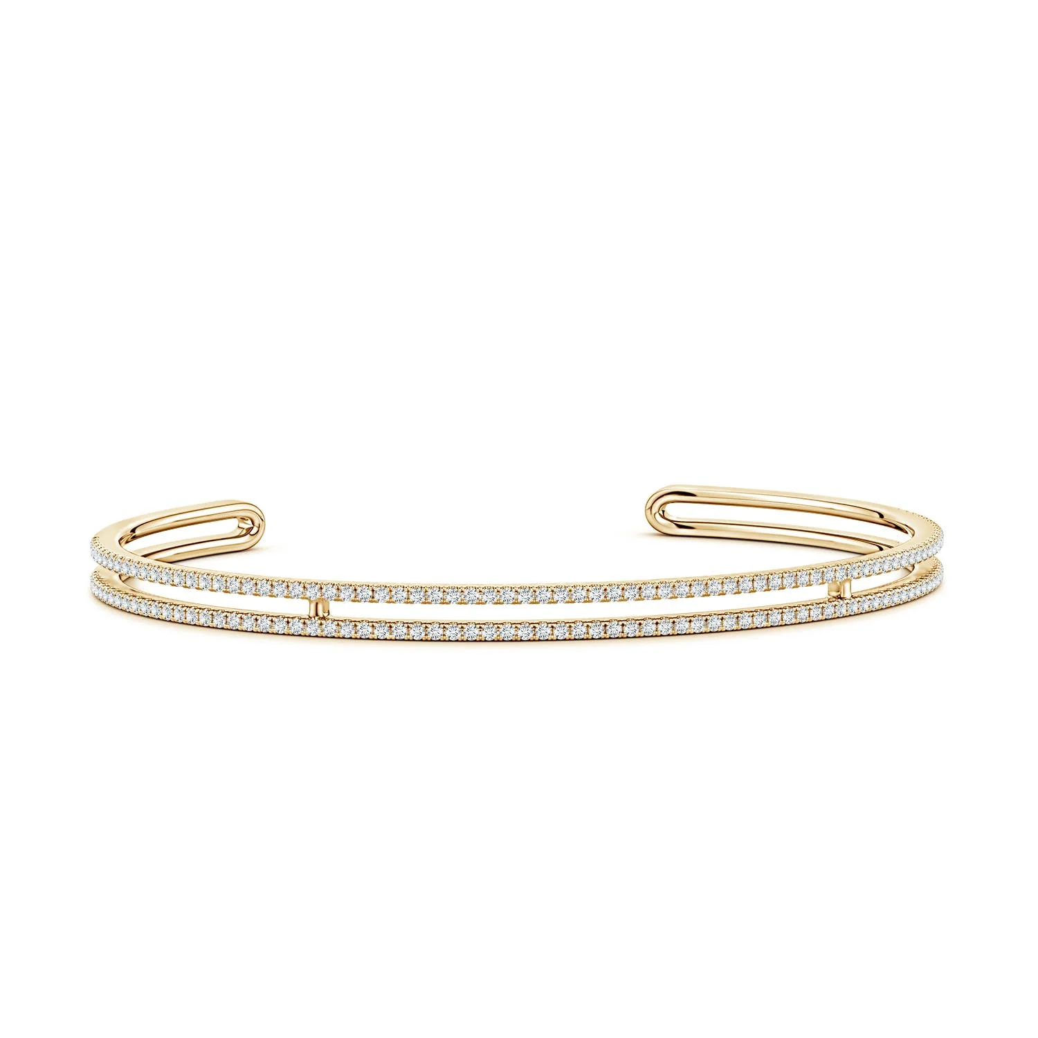 0.49 CTW Round Diamond 'X' Motif Stackable Bracelet in 18K Yellow Gold - Image 3