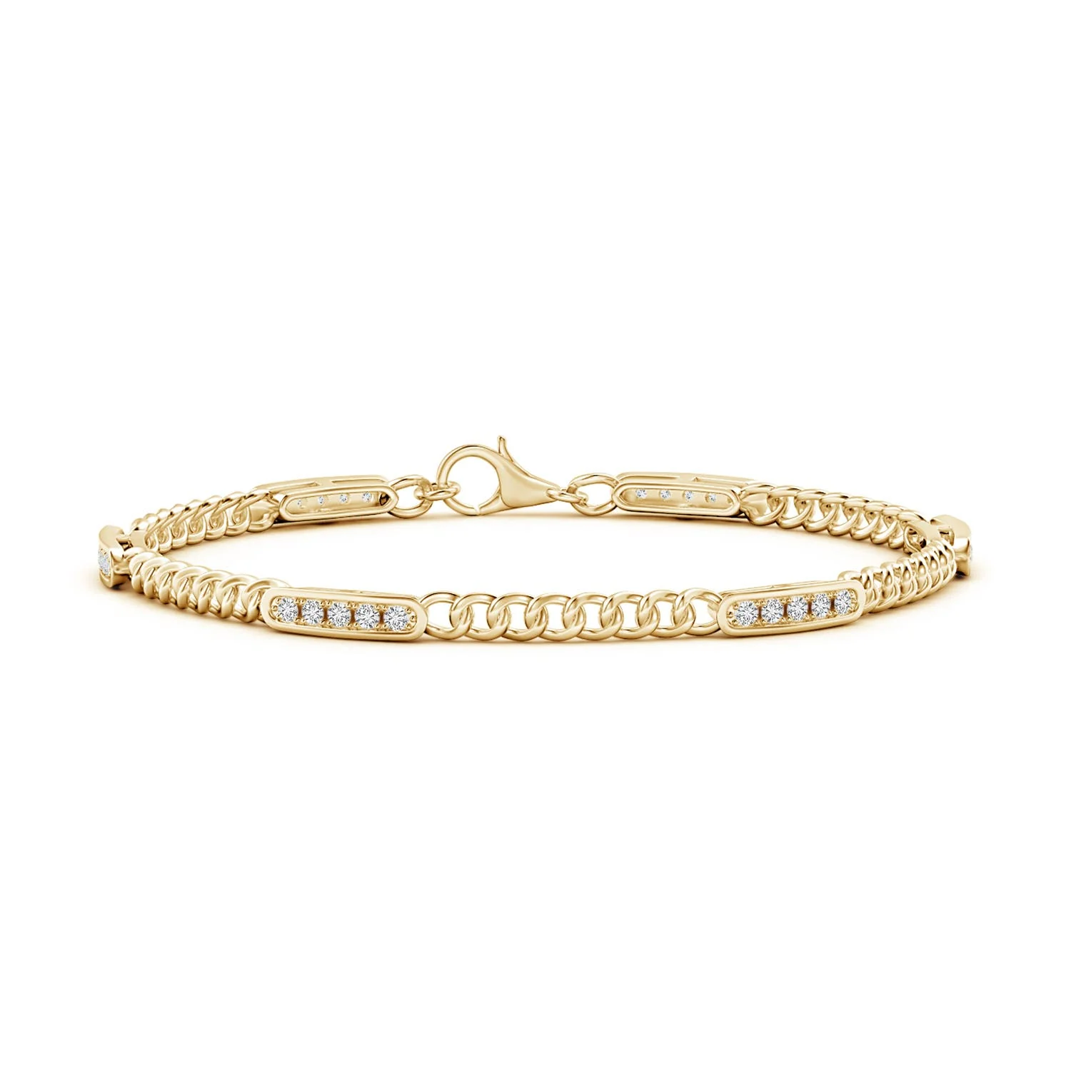 0.29 CTW Prong-Set Diamond Heart Frame Stackable Bracelet in 14K Yellow Gold - Image 10