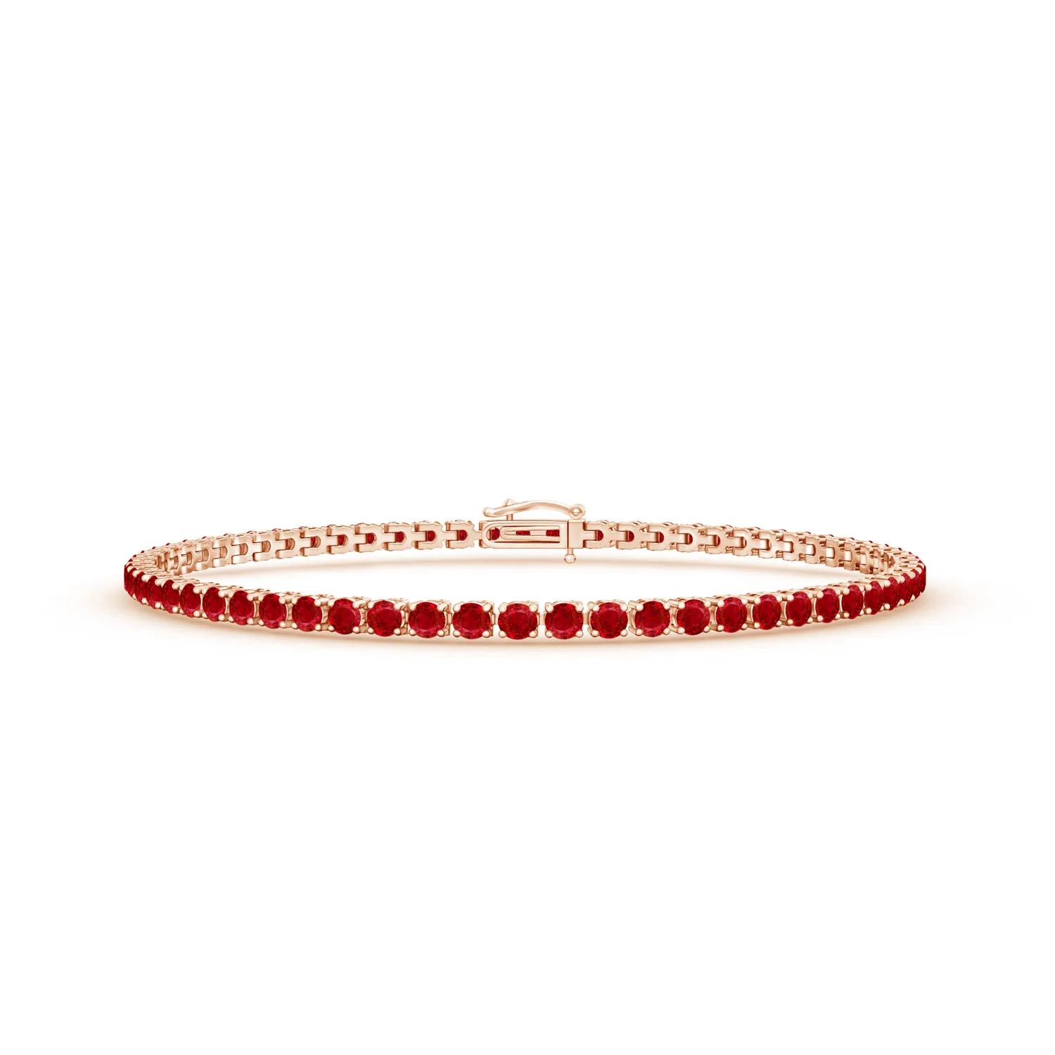 1.25 CTW Five Stone Oval Ruby Station Link Bracelet in 14K White Gold - Image 3