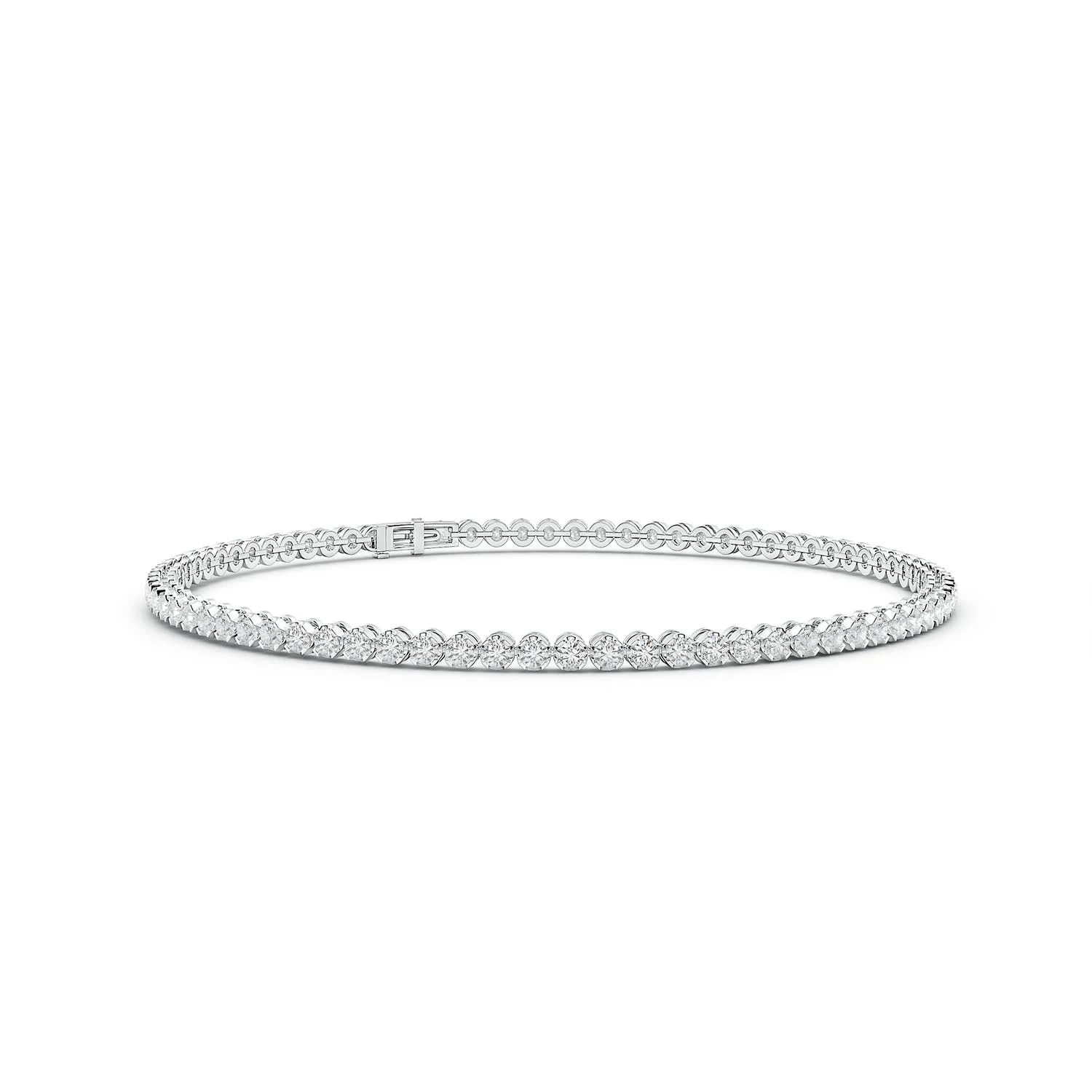 2.72 CTW Classic Round Sapphire and Diamond Tennis Bracelet in 14K Yellow Gold - Image 2
