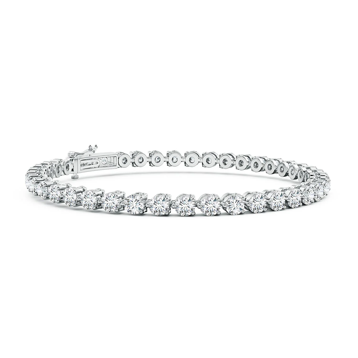 4.0 CTW Bezel-Set Round Diamond Eternity Chain Bracelet in 18K Rose Gold - Image 9
