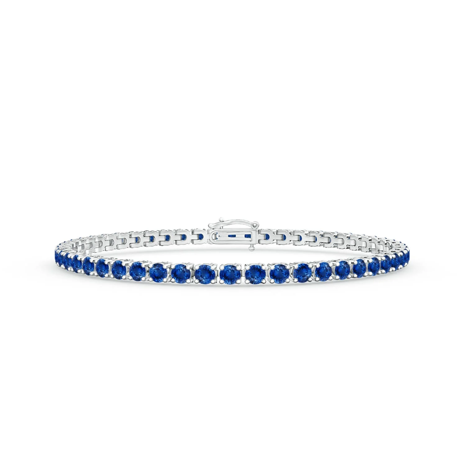 3.83 CTW Multi-Shape Blue Sapphire Station Bracelet in 18K Rose Gold - Image 5