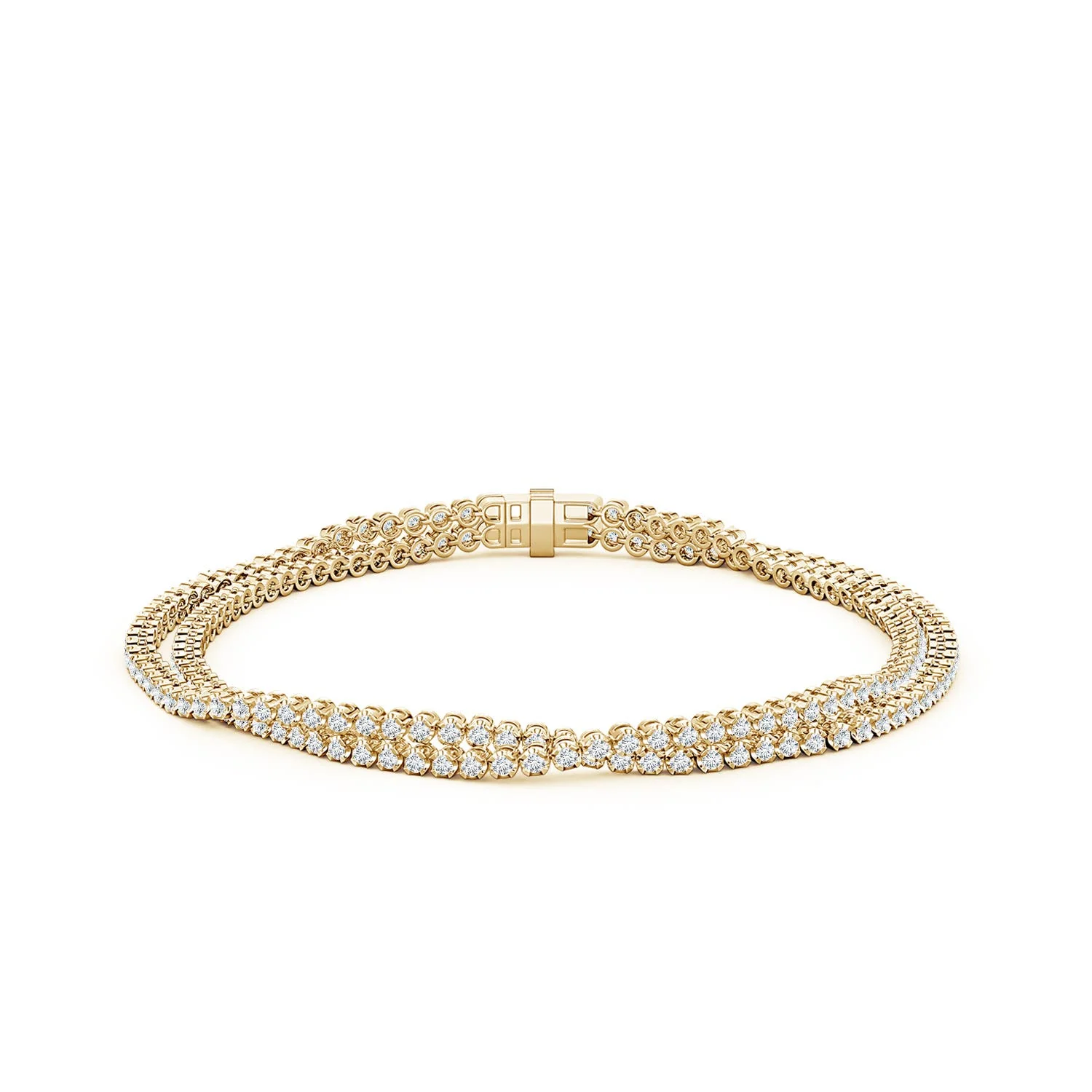 5.57 CTW Round Diamond Classic Tennis Bracelet in 14K Yellow Gold