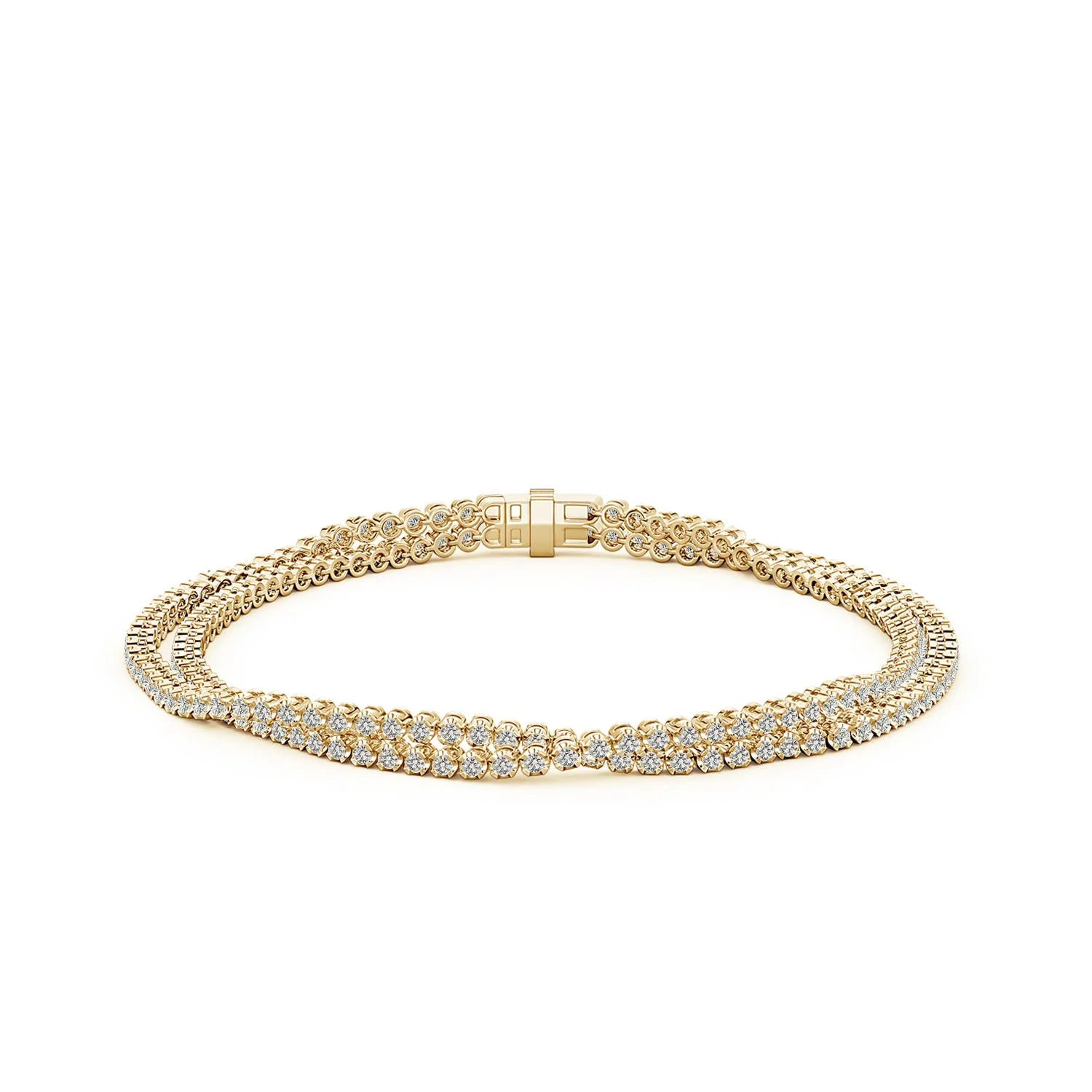 5.57 CTW Round Diamond Classic Tennis Bracelet in 14K Yellow Gold - Image 2