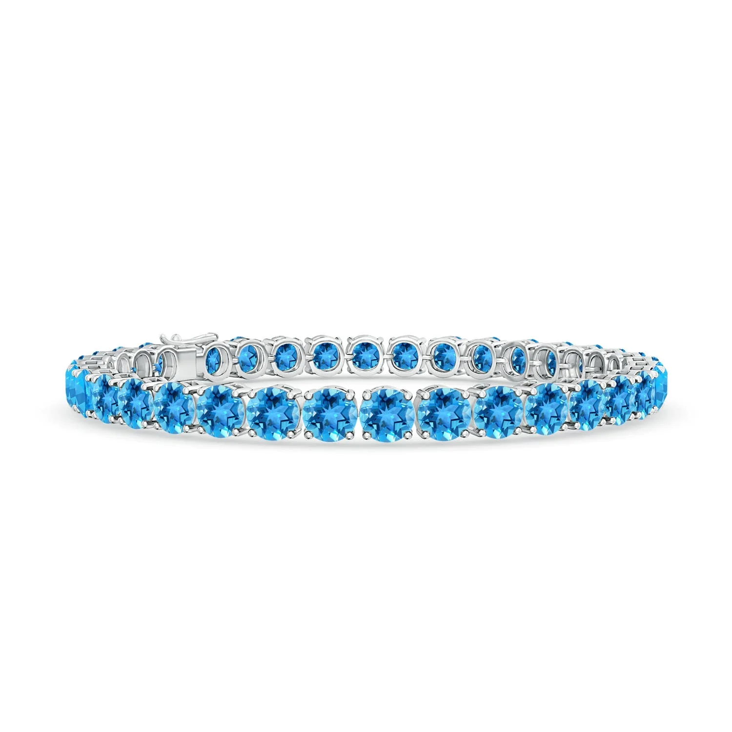 0.9 CTW Sweet Treats Round Swiss Blue Topaz Candy Bracelet in Silver - Image 10