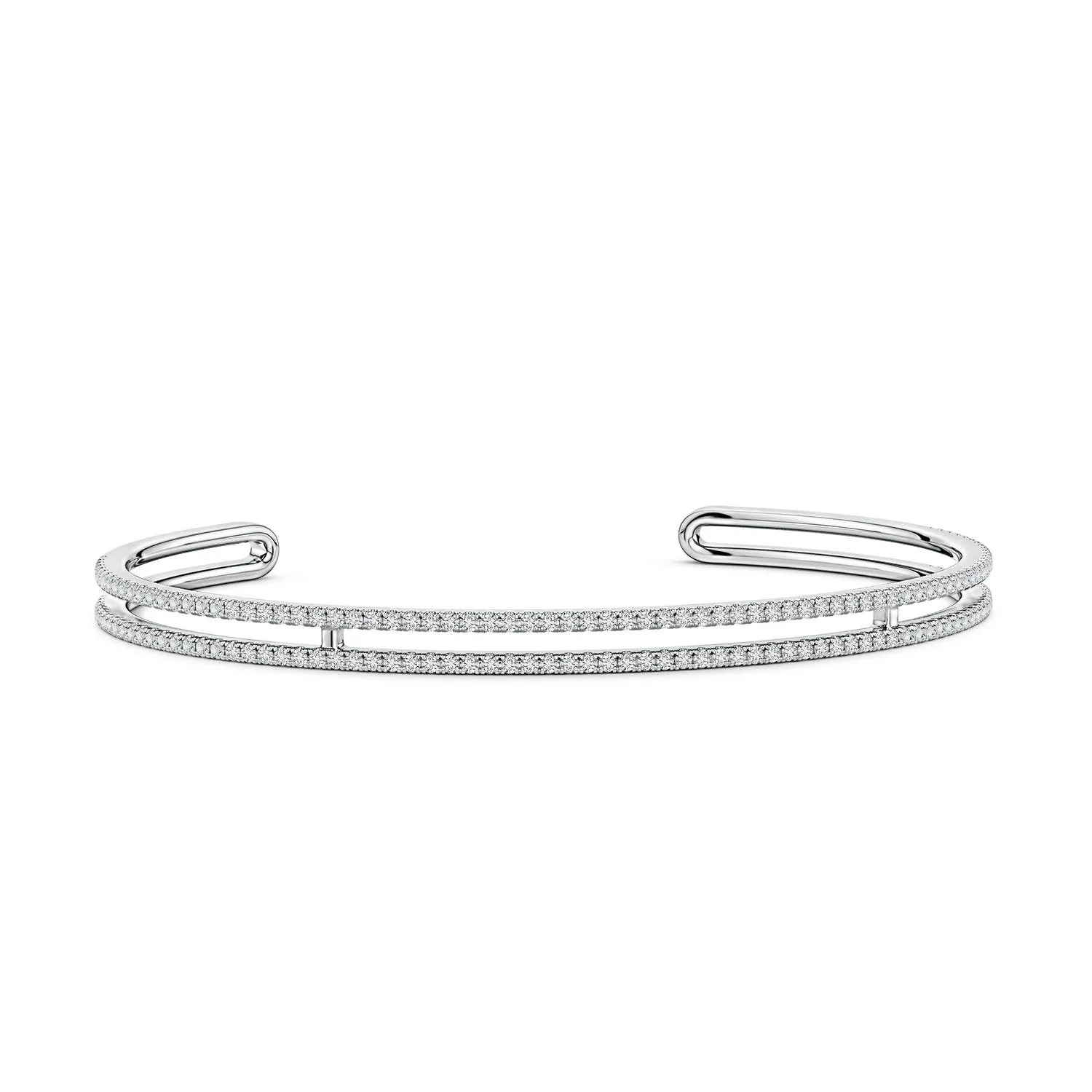0.47 CTW U-Pavé Diamond Infinity Flex Cuff Bracelet in Platinum - Image 4