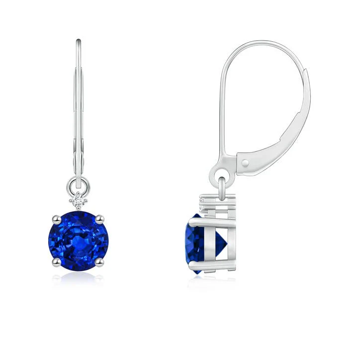 2.04 CTW Prong-Set Round Fancy Intense Pink Diamond Leverback Dangle Earrings in Platinum - Image 10