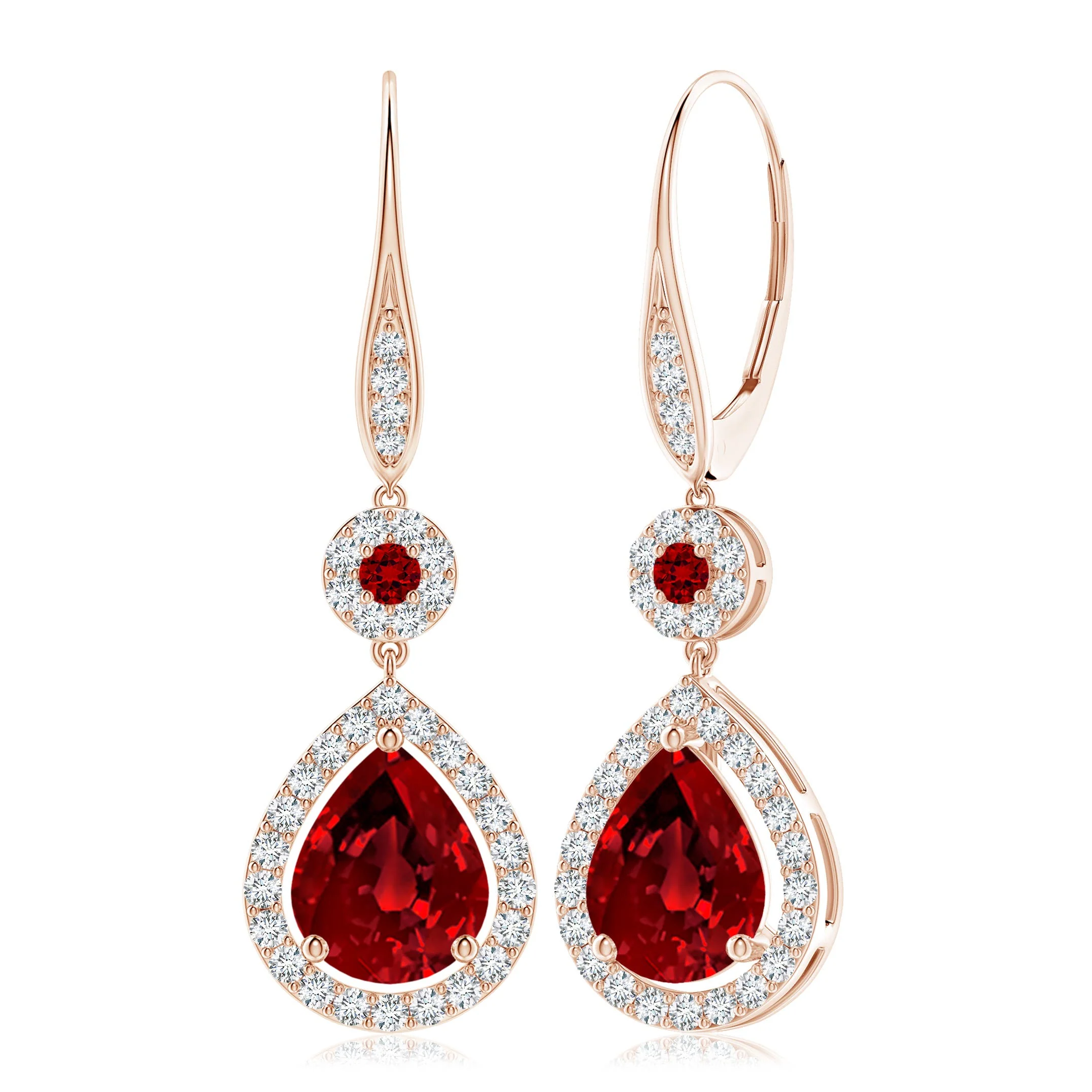 2.01 CTW Graduated Diamond Three Stone Earrings in 14K Rose Gold - Image 6