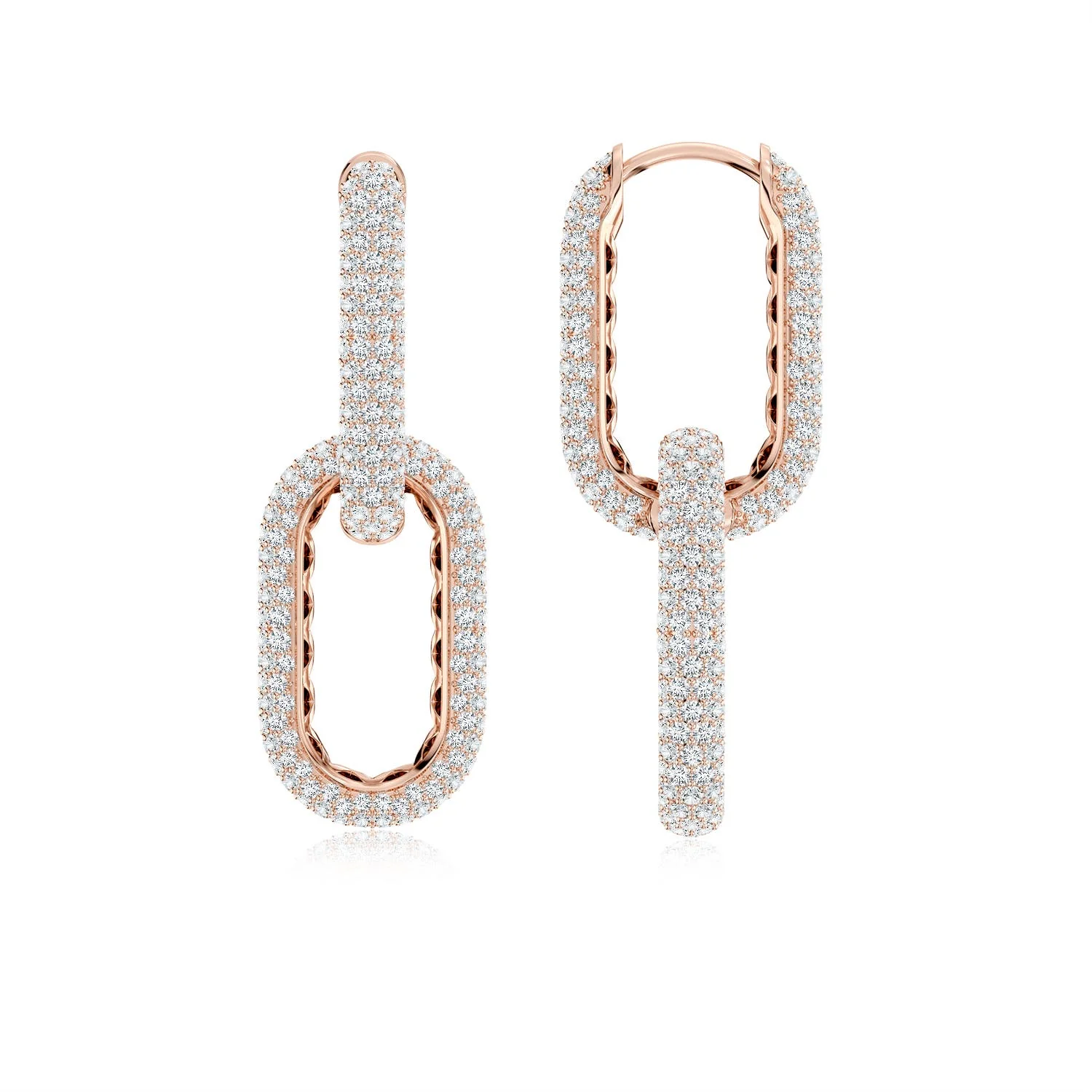 2.01 CTW Graduated Diamond Three Stone Earrings in 14K Rose Gold - Image 7