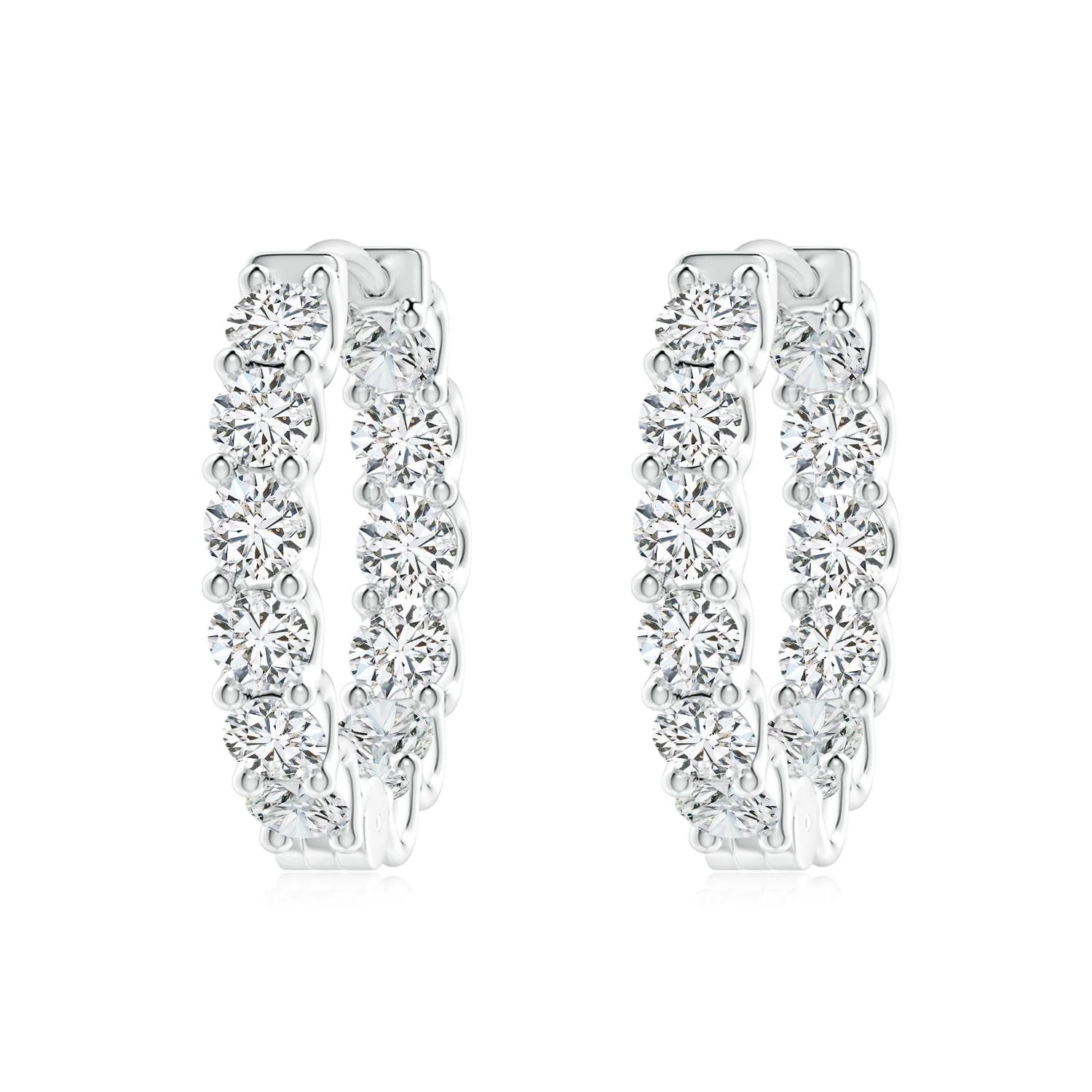 3.3 CTW Round Diamond Three Stone Stud Earrings in 18K Yellow Gold - Image 5