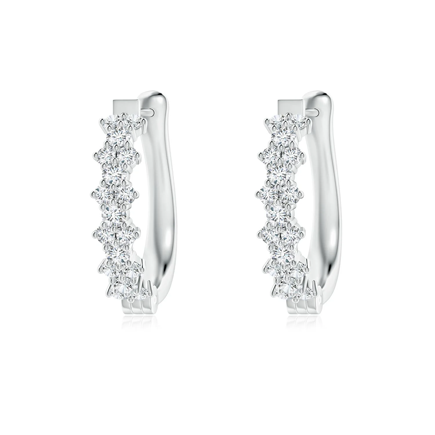 1.0 CTW V-Shaped Princess-Cut Diamond Stud Earrings in Platinum - Image 3